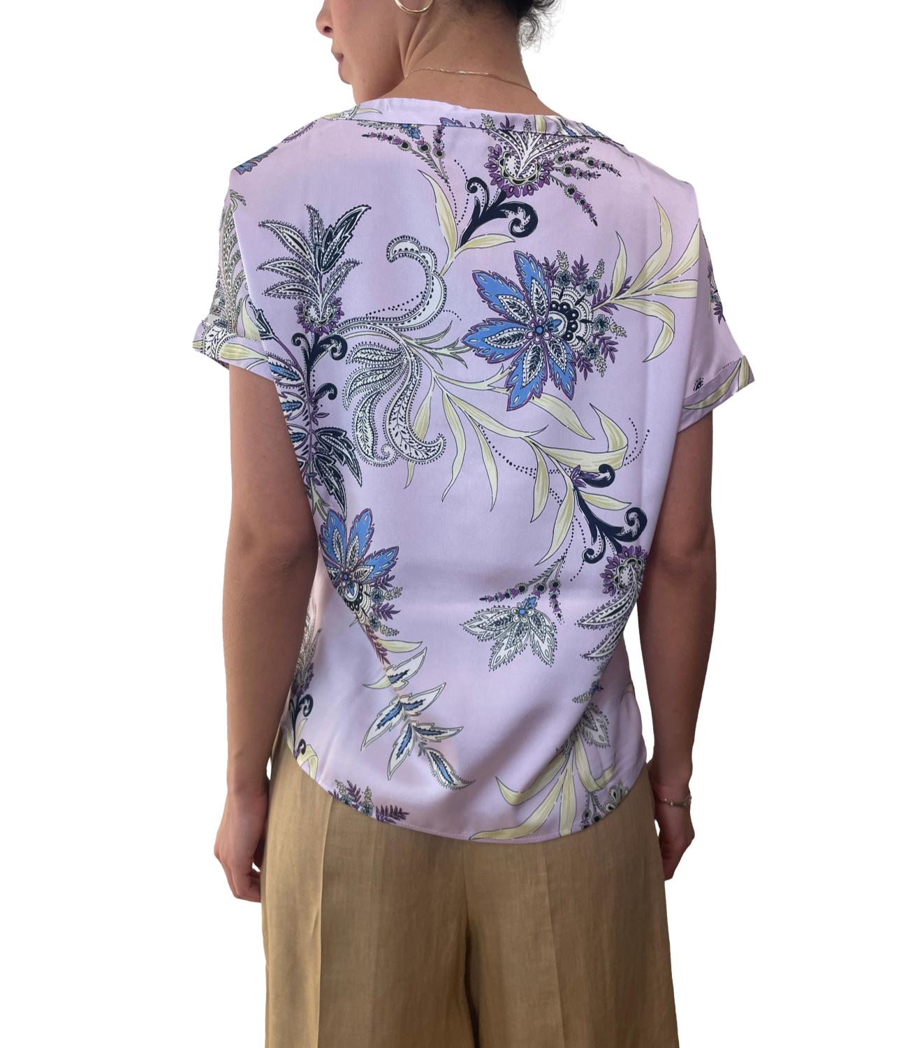 Emme Marella Blusa Riposo Lilla Floreale Donna