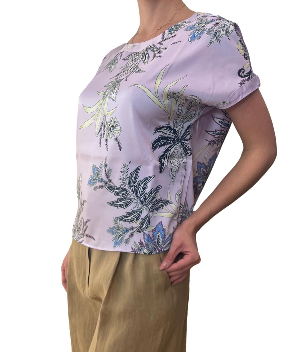 Emme Marella Blusa Riposo Lilla Floreale Donna
