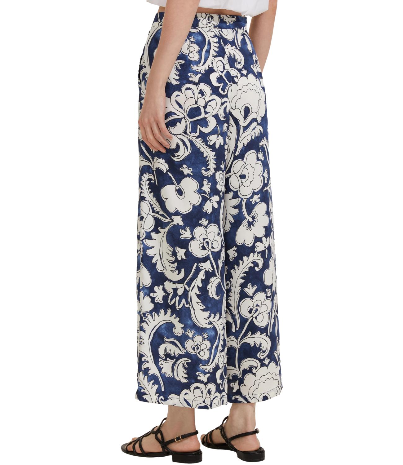 Emme Marella Pantalone Albi Blu Floreale Donna