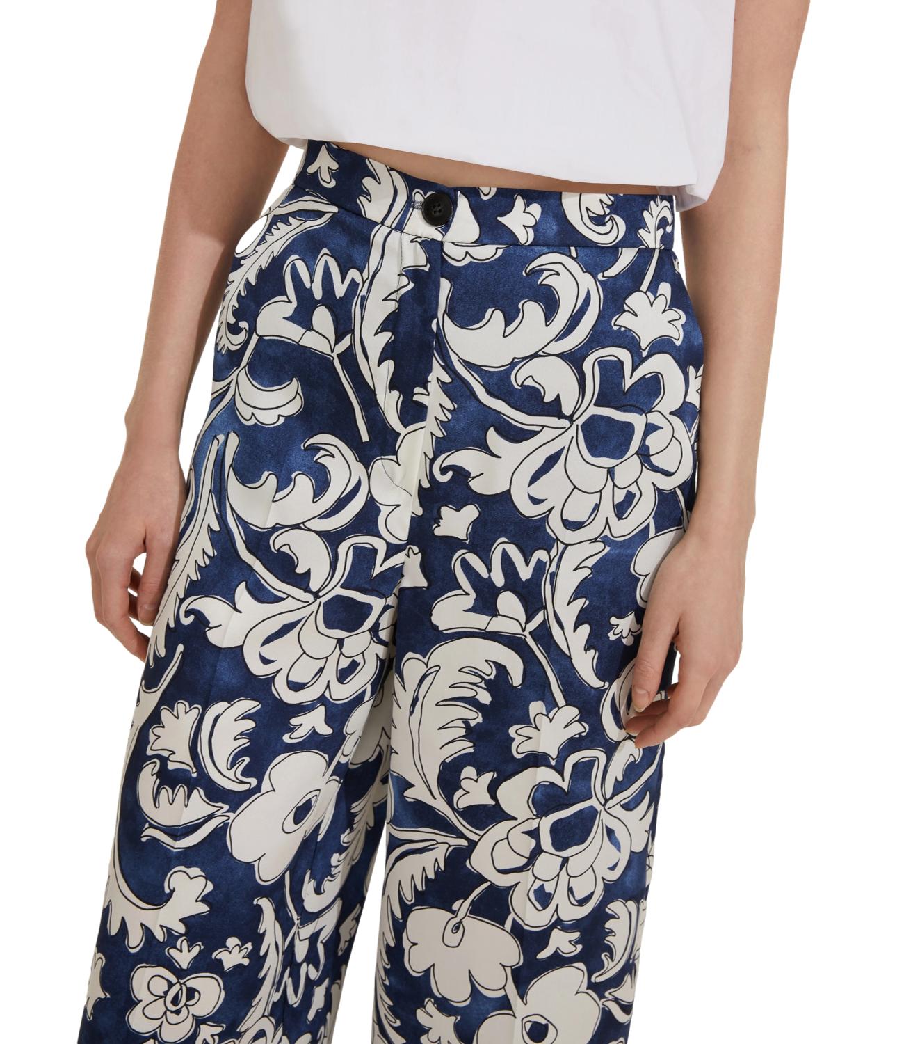 Emme Marella Pantalone Albi Blu Floreale Donna