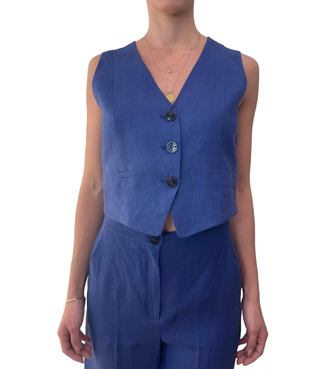 Emme Marella Gilet Anemone Blu Donna