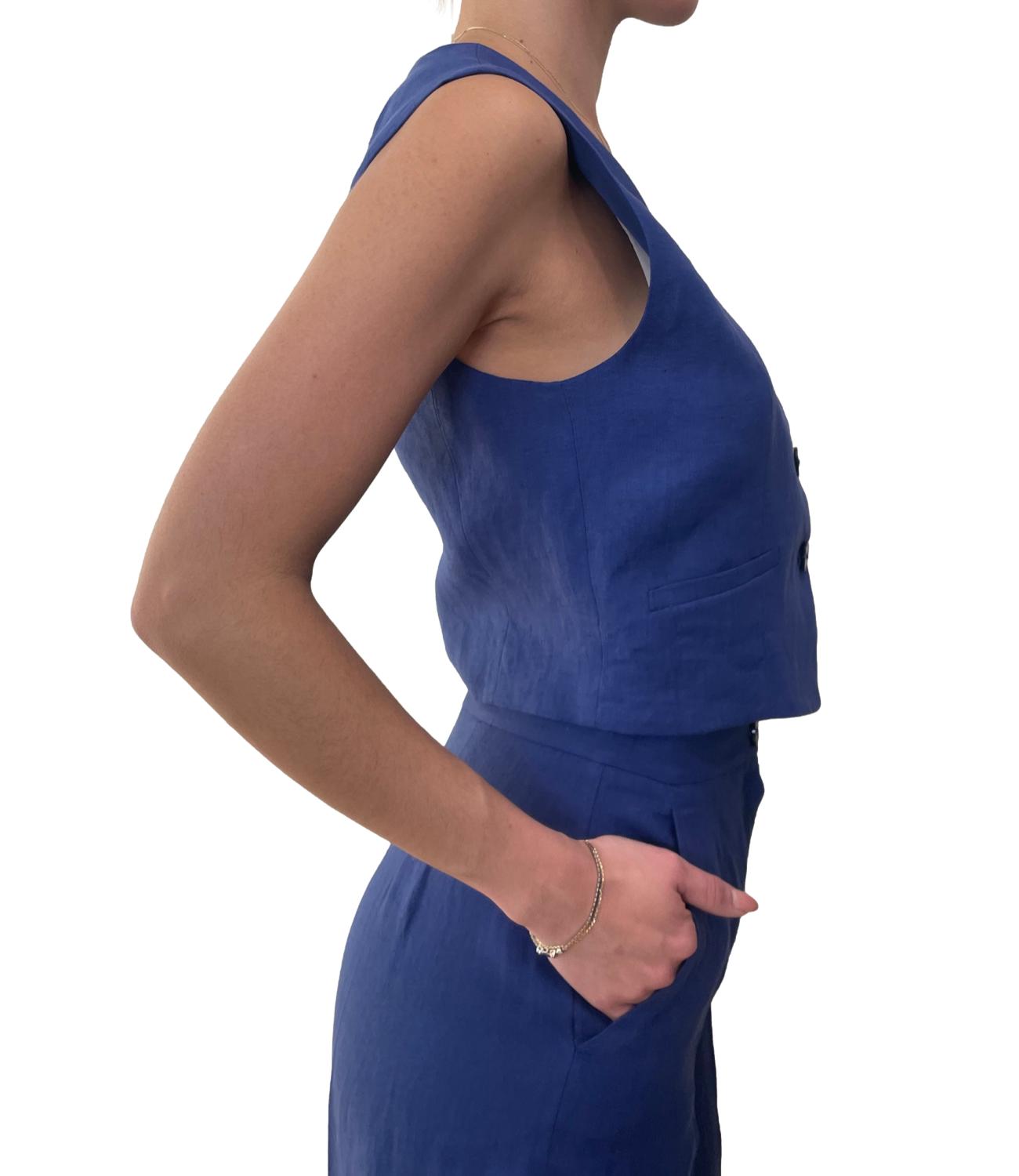 Emme Marella Gilet Anemone Blu Donna