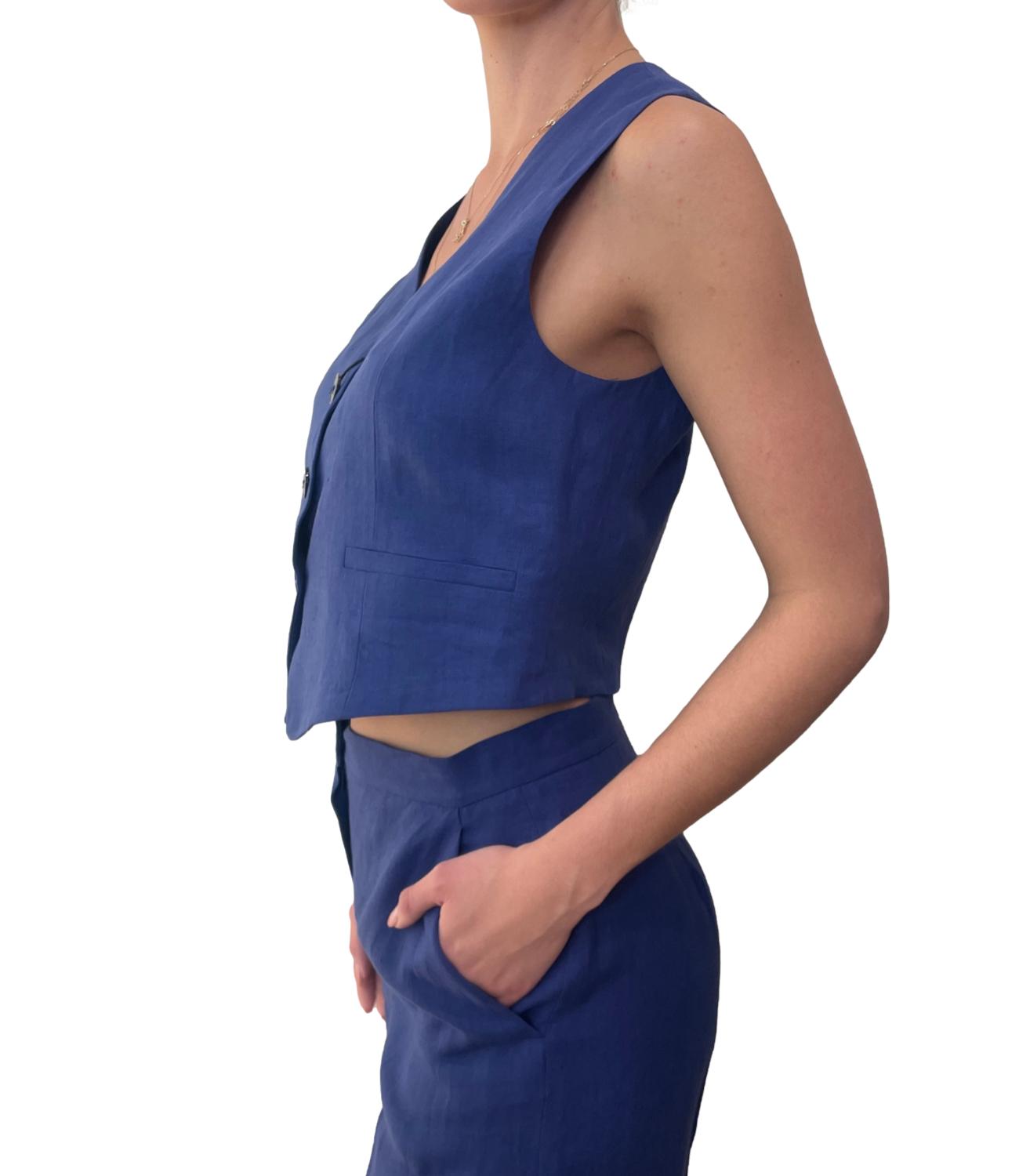 Emme Marella Gilet Anemone Blu Donna