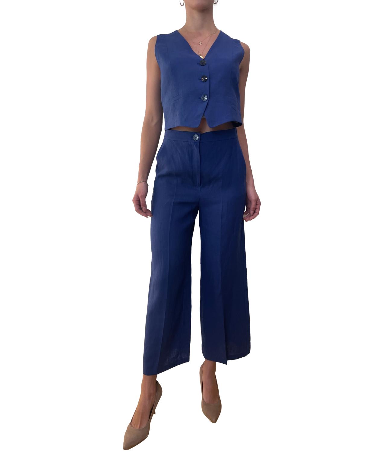 Emme Marella Gilet Anemone Blu Donna