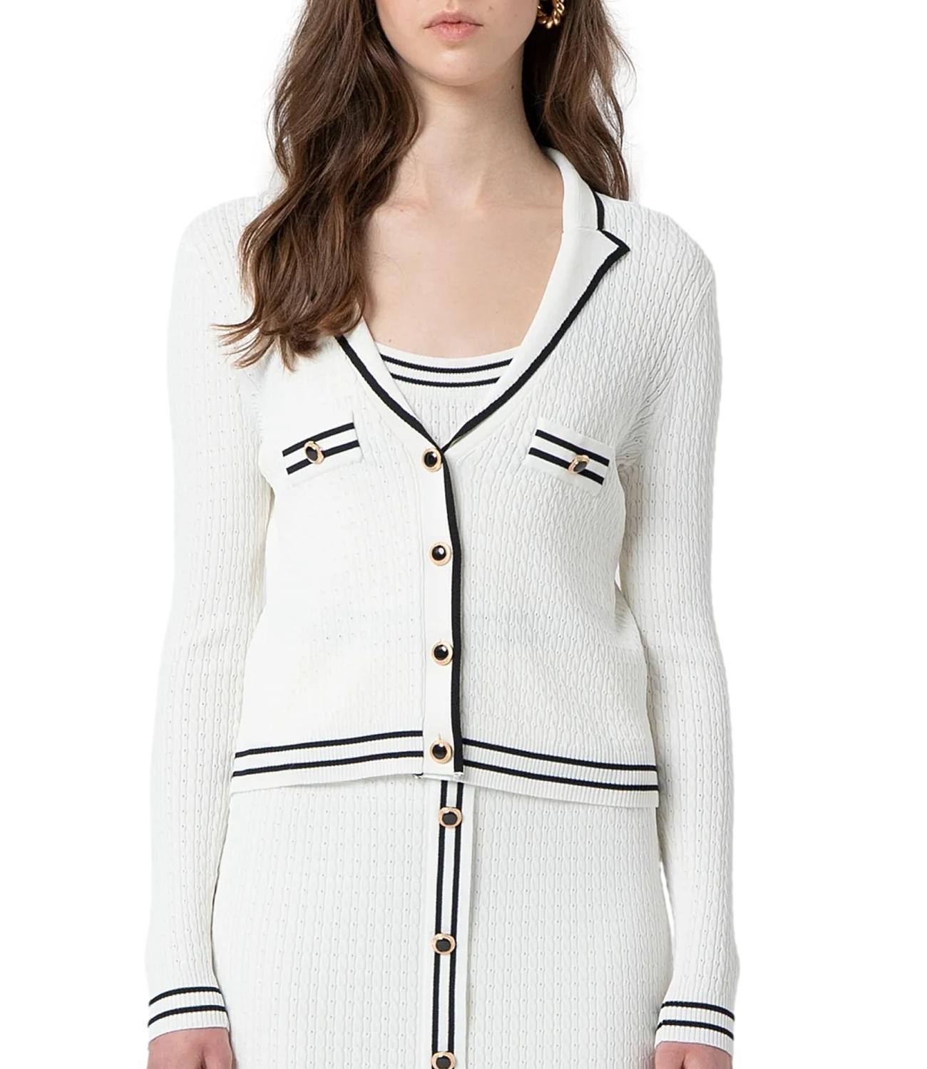 Fracomina Cardigan Crema/Nero Donna