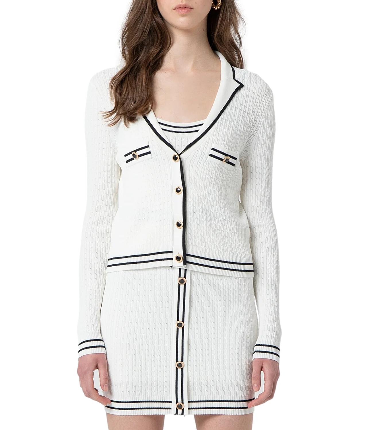 Fracomina Cardigan Crema/Nero Donna