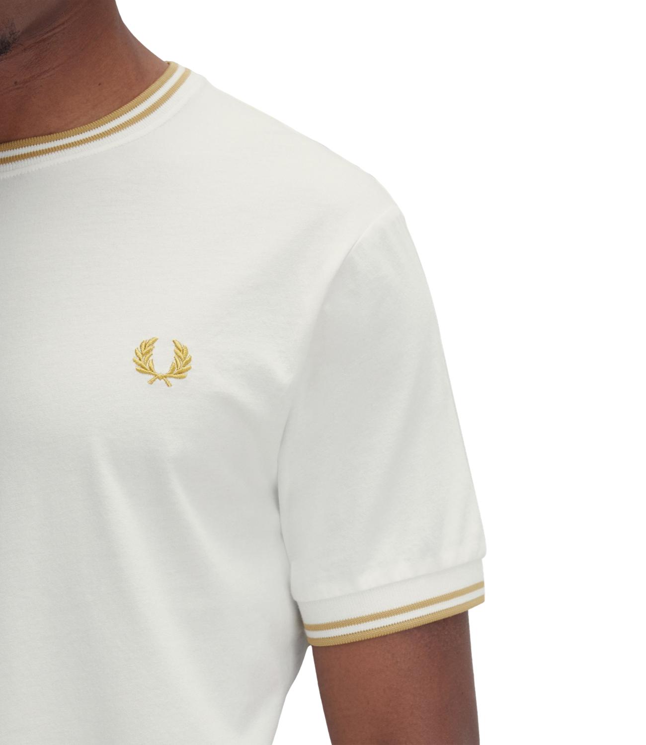 T-shirt Fred Perry twin tipped girocollo bianca