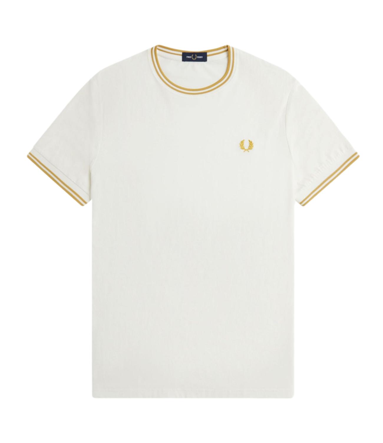 T-shirt Fred Perry twin tipped girocollo bianca