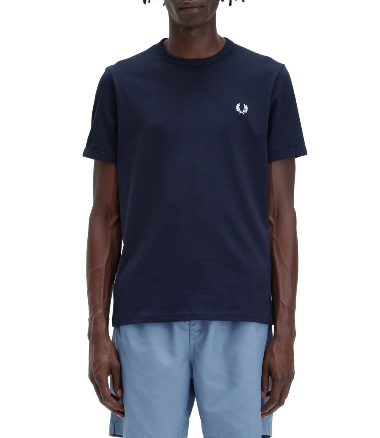 t-shirt blu navy ringer