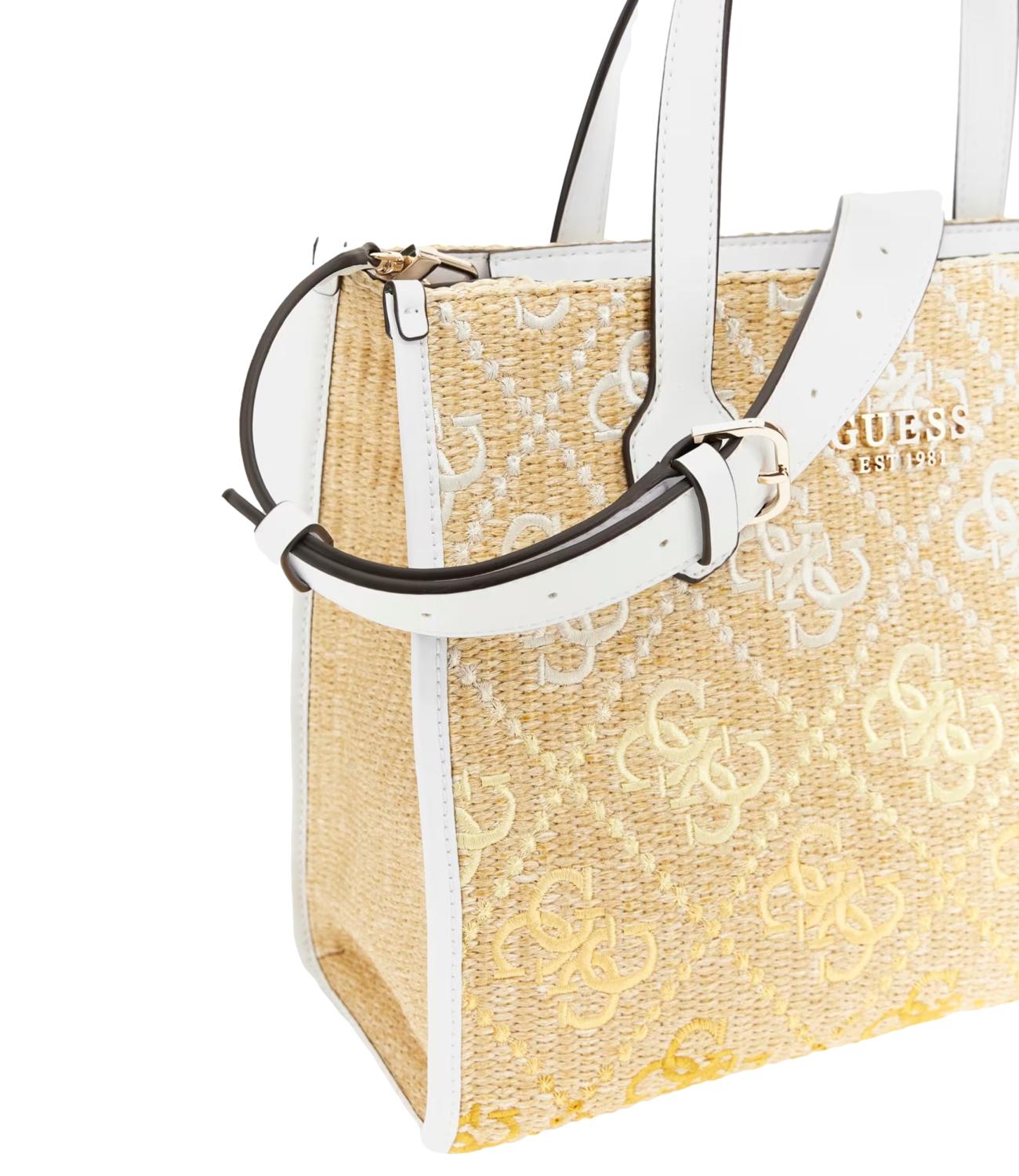 Guess borsa SILVANA 2 COMP TOTE bianca donna