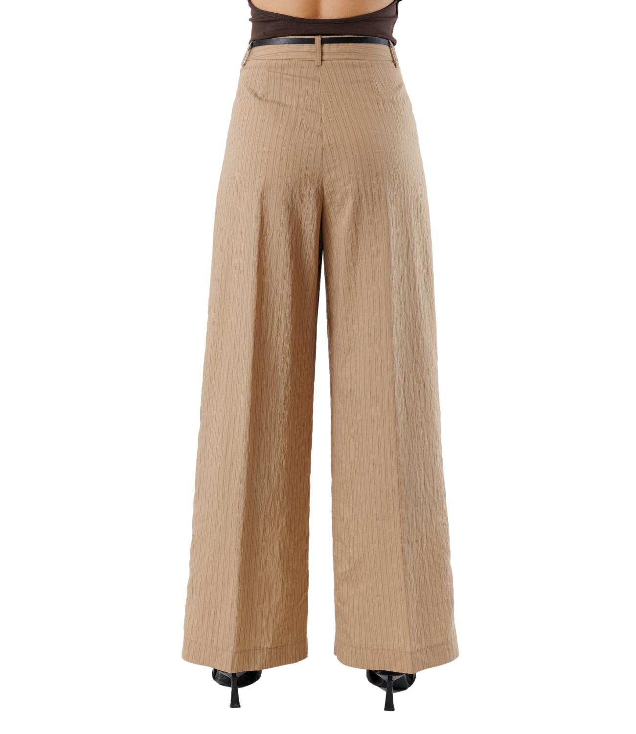 Kontatto pantalone pences gessato fango donna