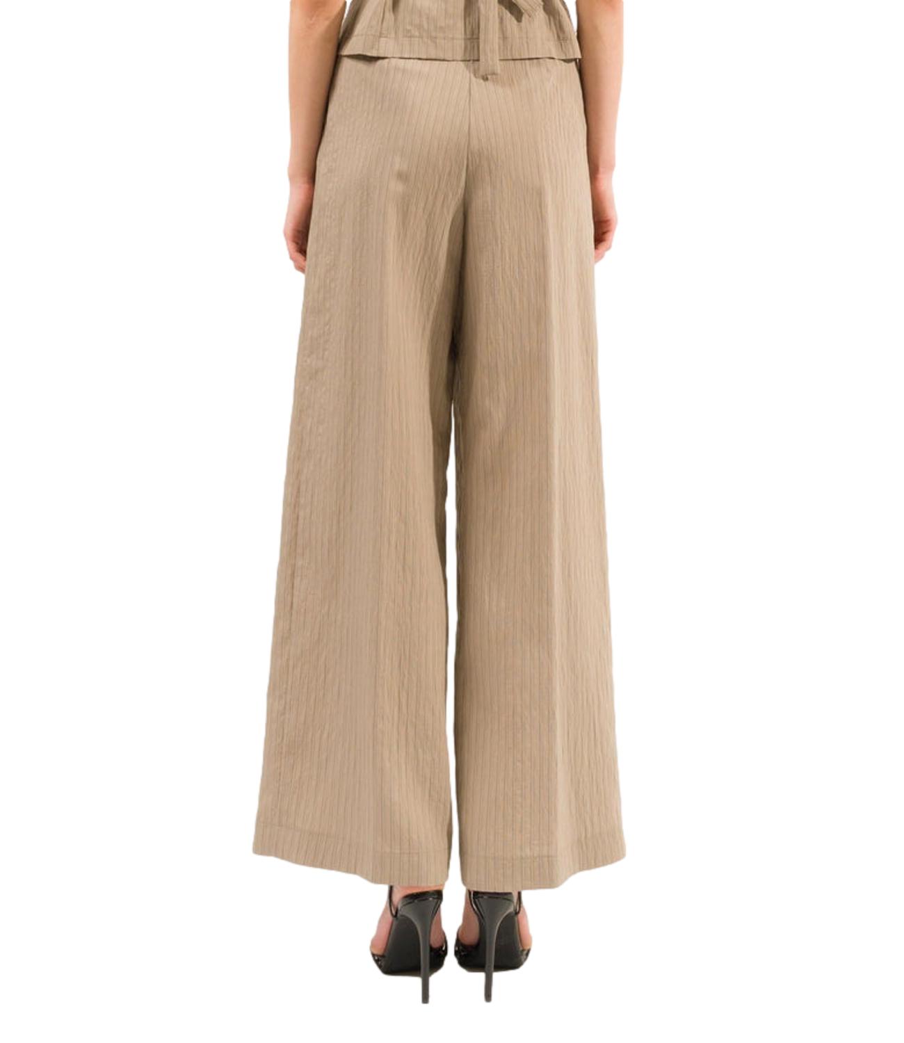 Kontatto pantalone pences gessato fango donna