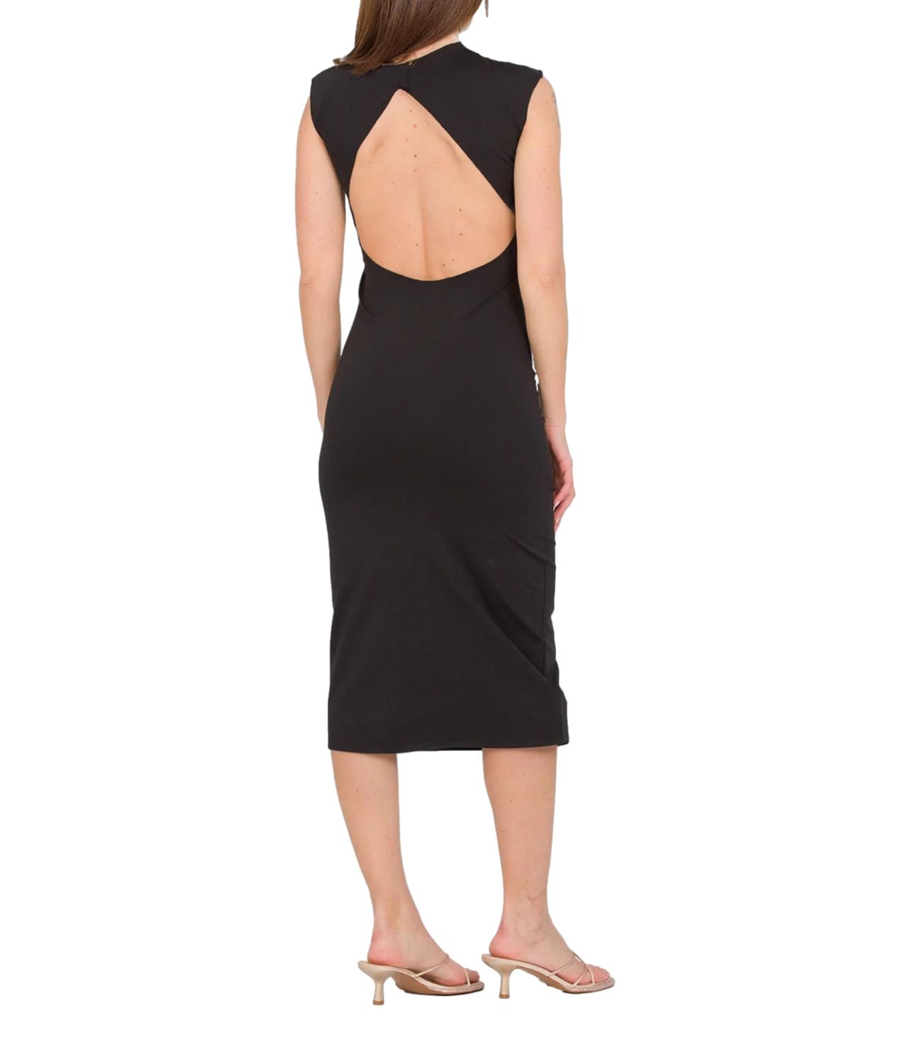 Kontatto abito midi scollo schiena nero donna