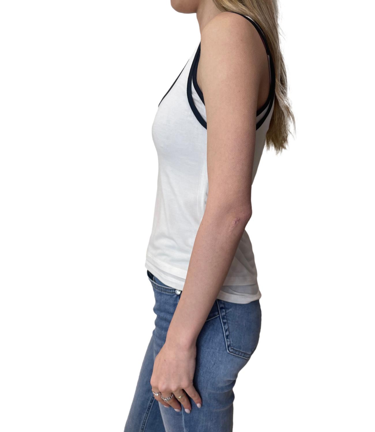 Glamour canotta bianco/nero donna