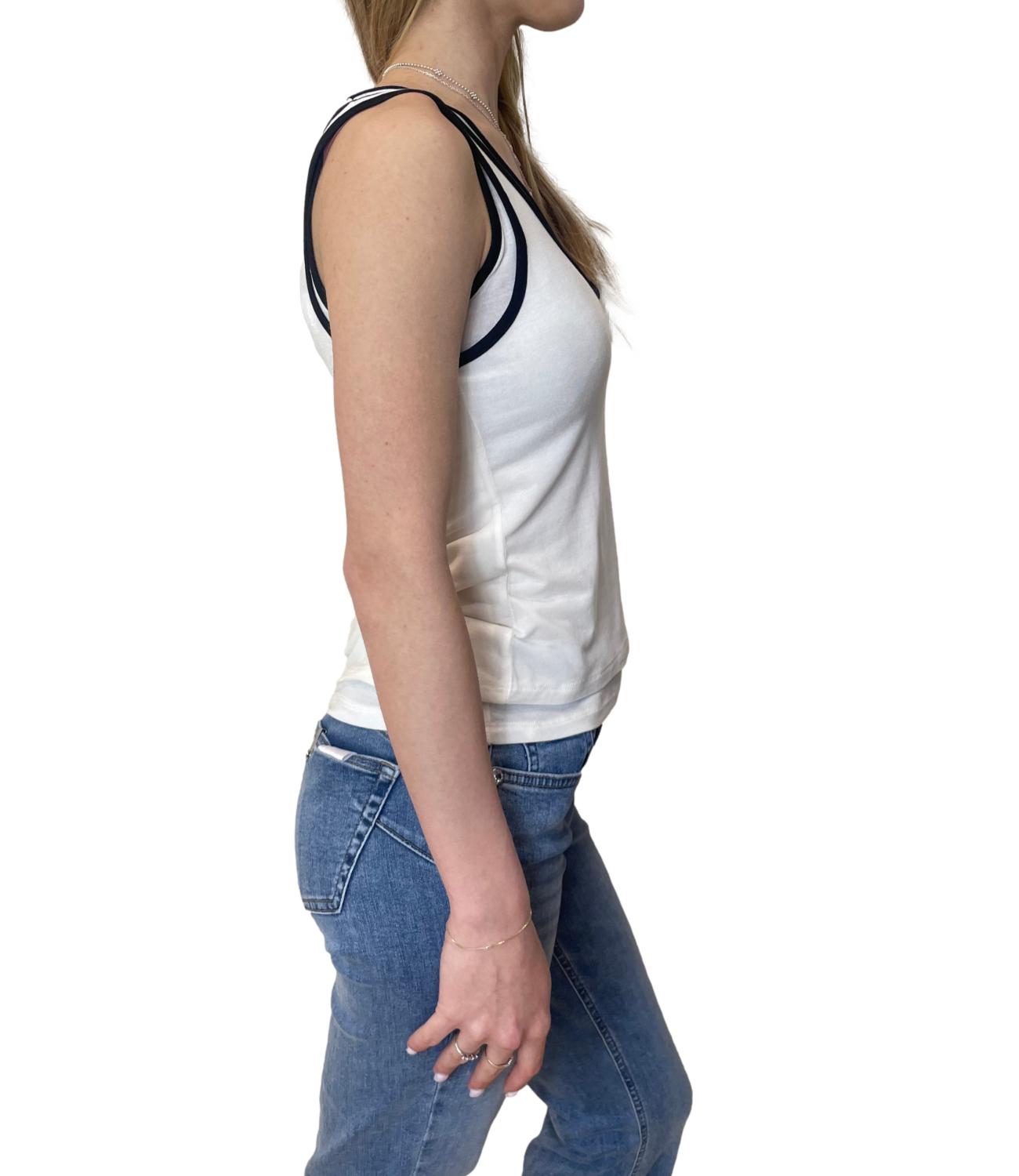 Glamour canotta bianco/nero donna