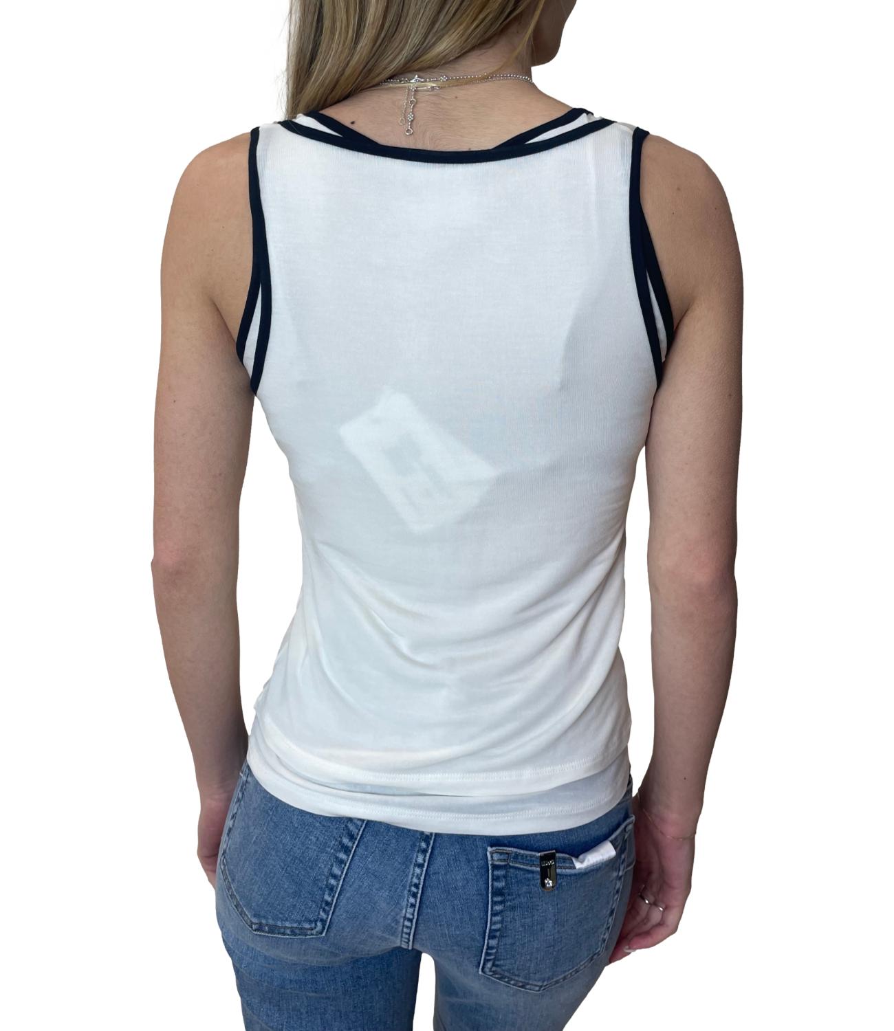 Glamour canotta bianco/nero donna