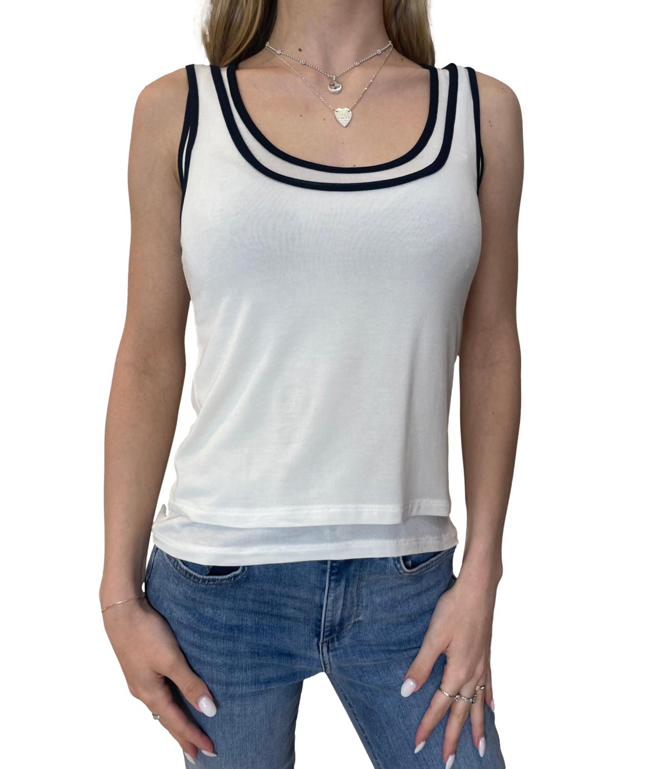 Glamour canotta bianco/nero donna