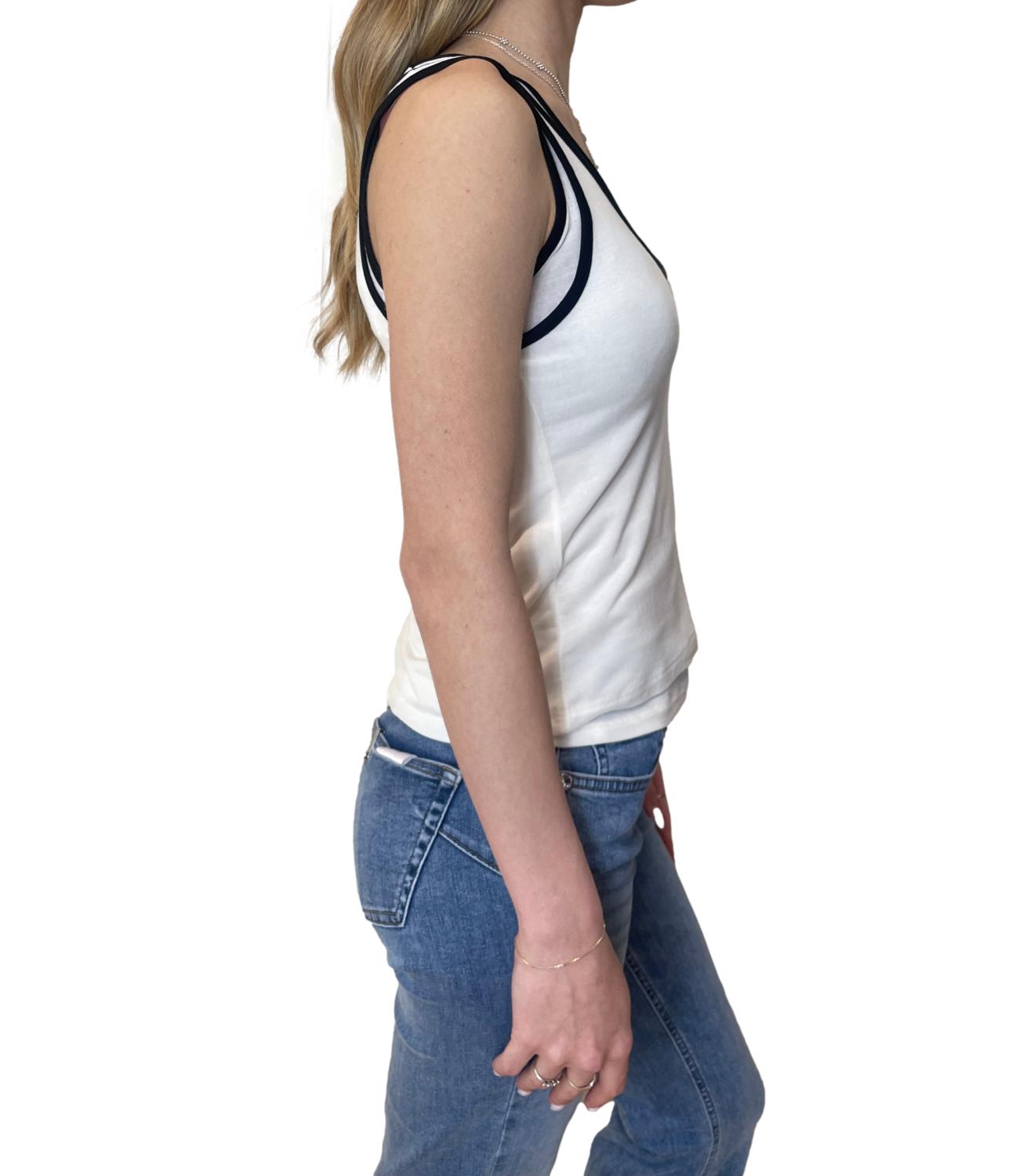 Glamour canotta bianco/nero donna