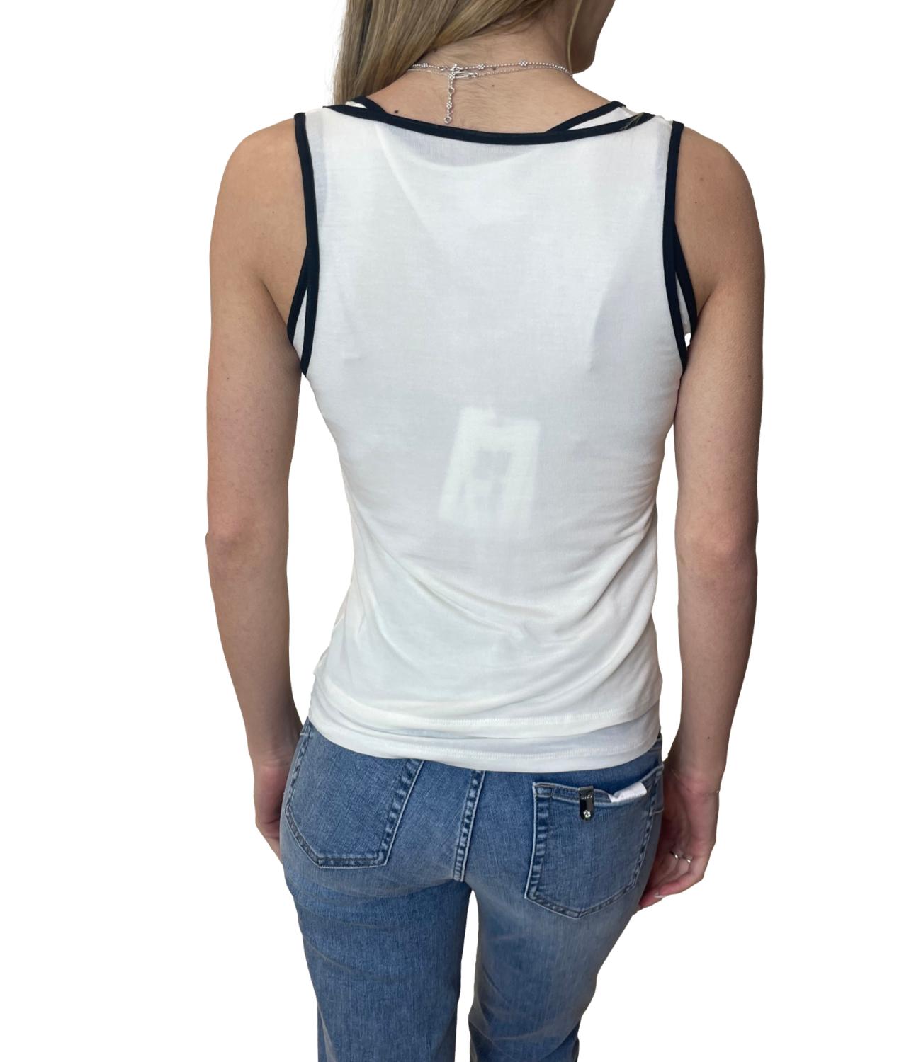 Glamour canotta bianco/nero donna