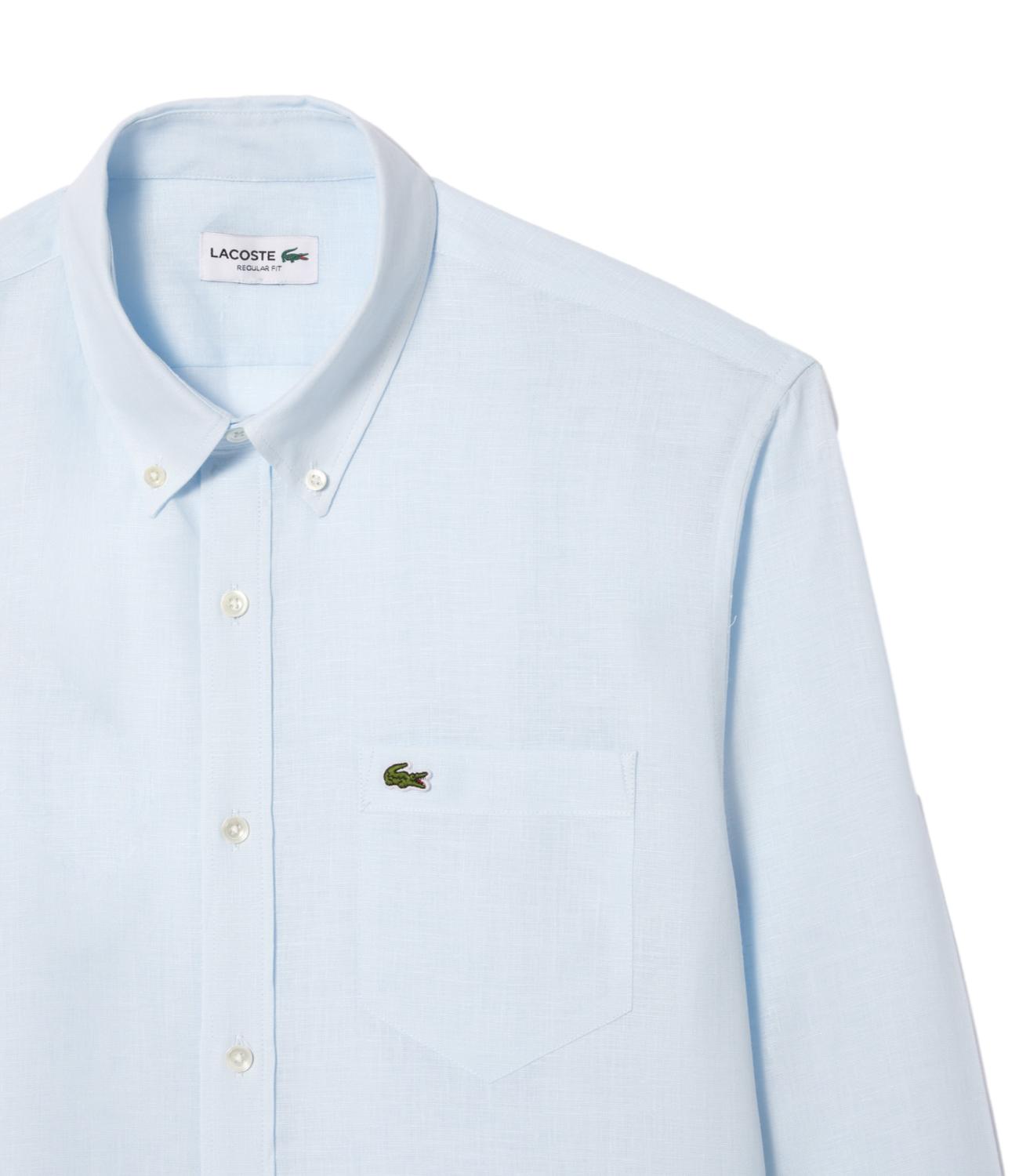 Camicia a Celeste in lino Lacoste uomo