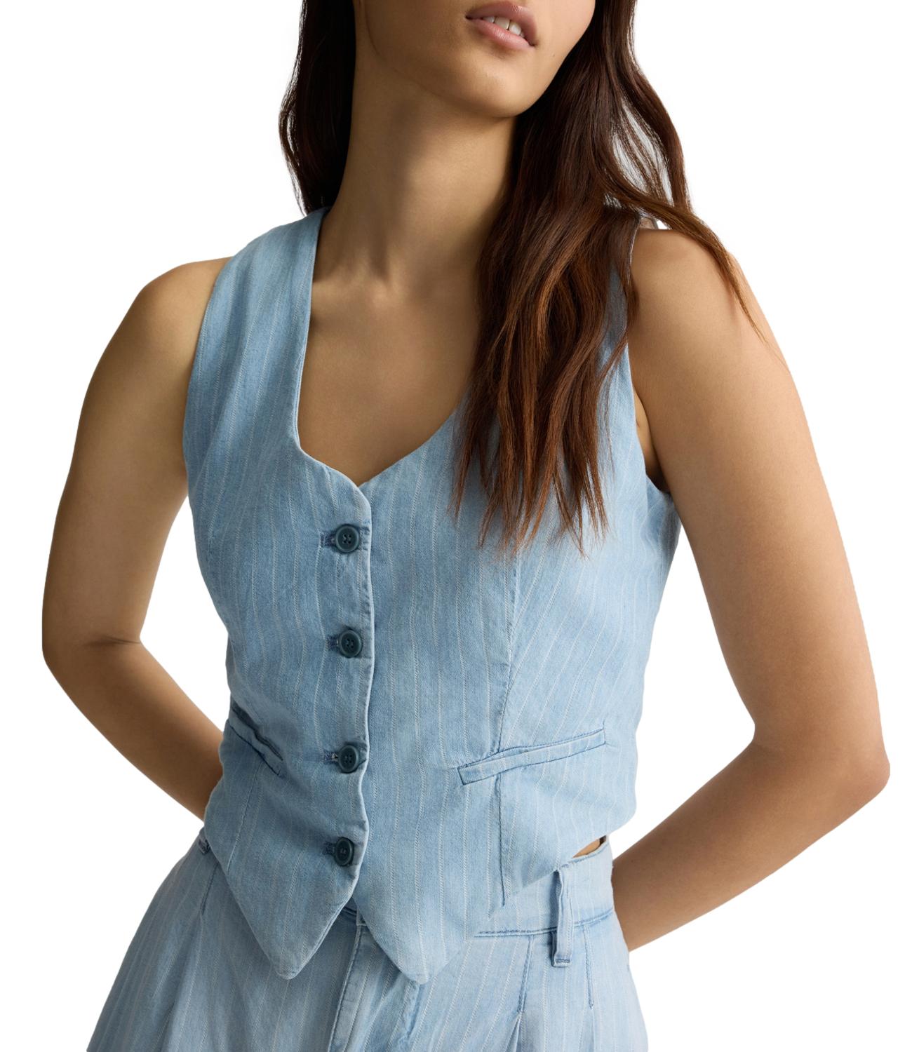Liu Jo Gilet Denim Blue Chiaro Donna