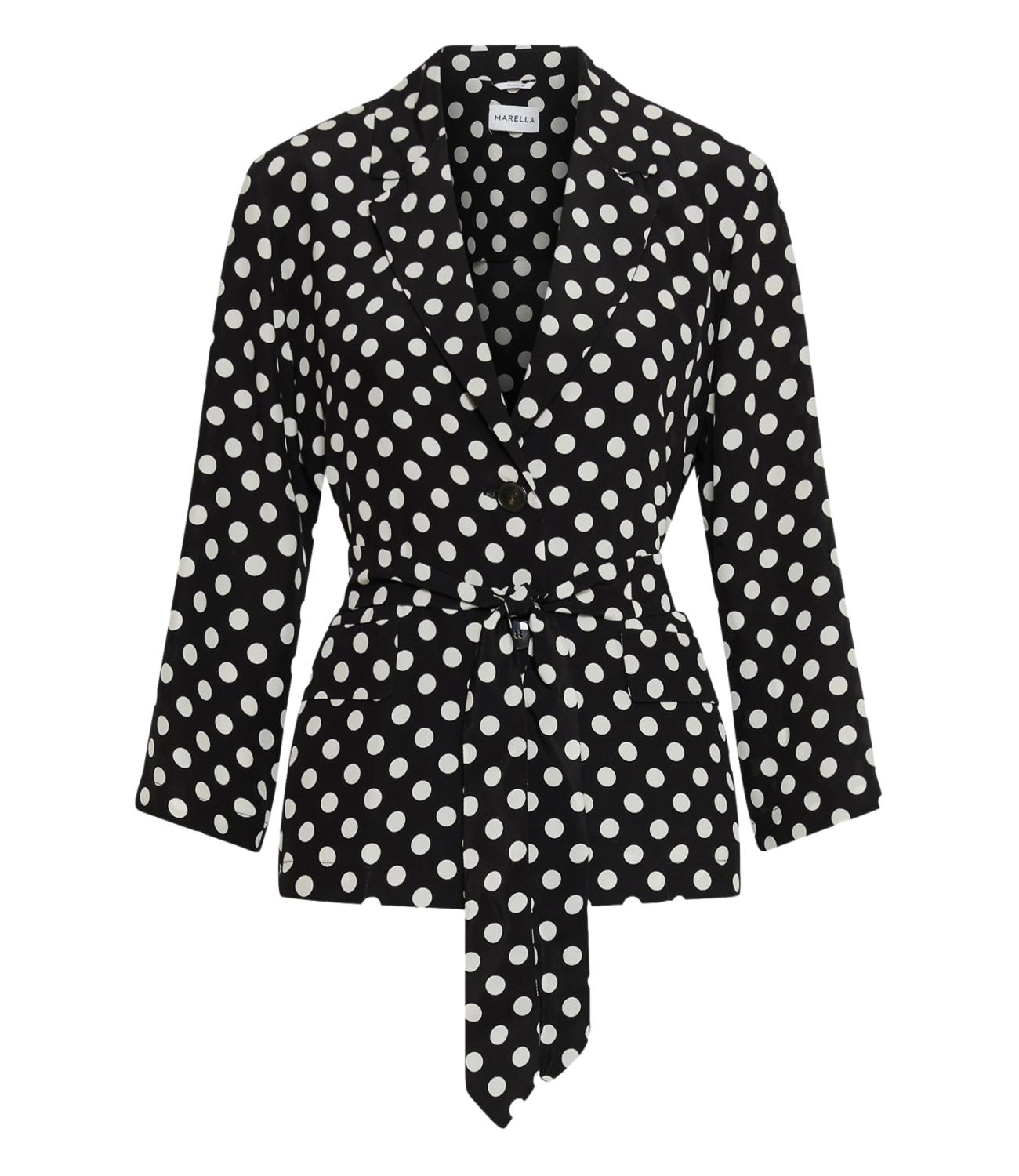 Marella giacca Livia nera fantasia pois donna