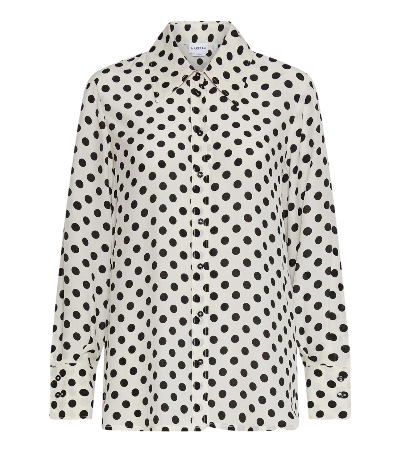 Marella camicia Conio bianca stampa pois donna