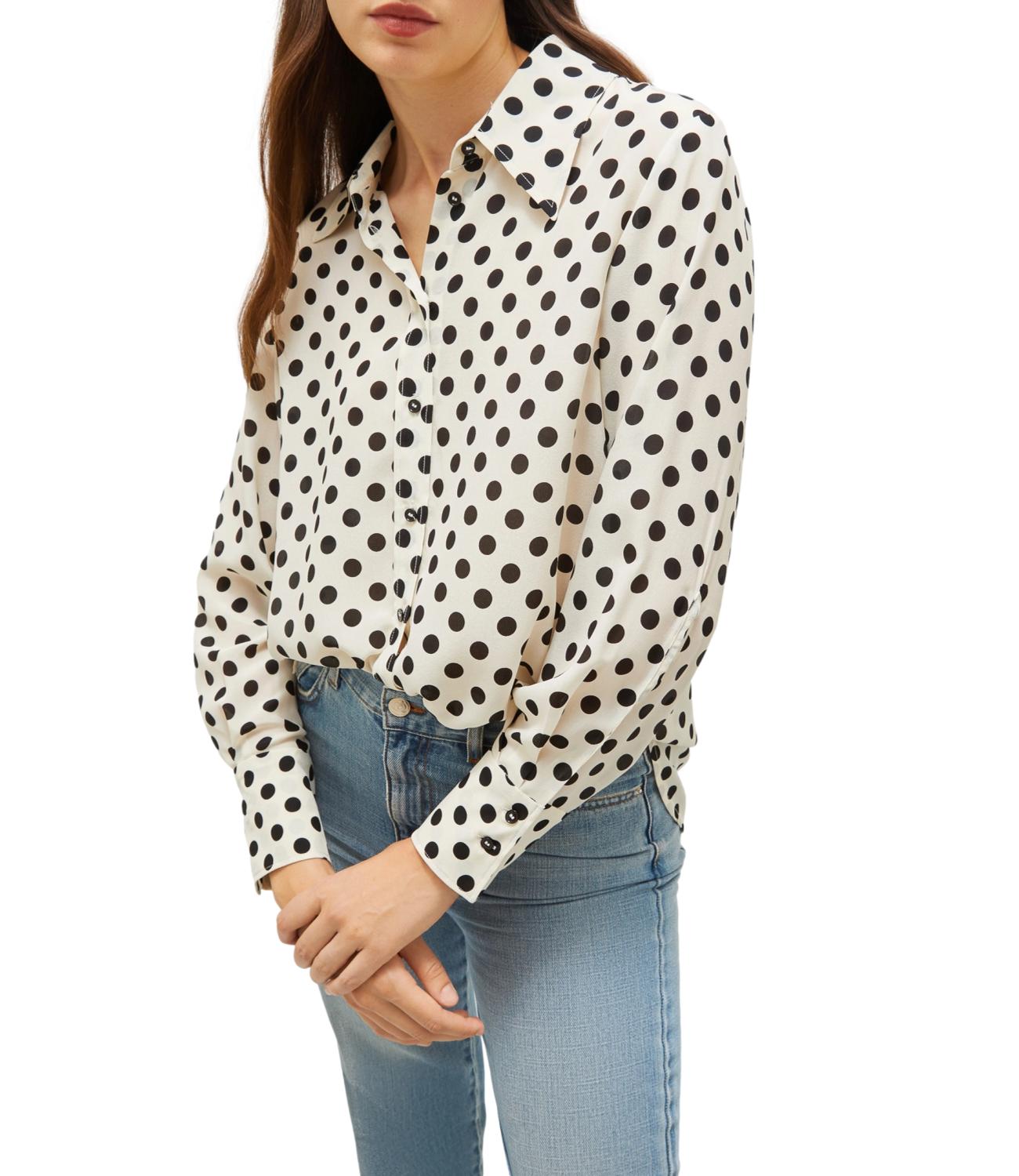 Marella camicia Conio bianca stampa pois donna