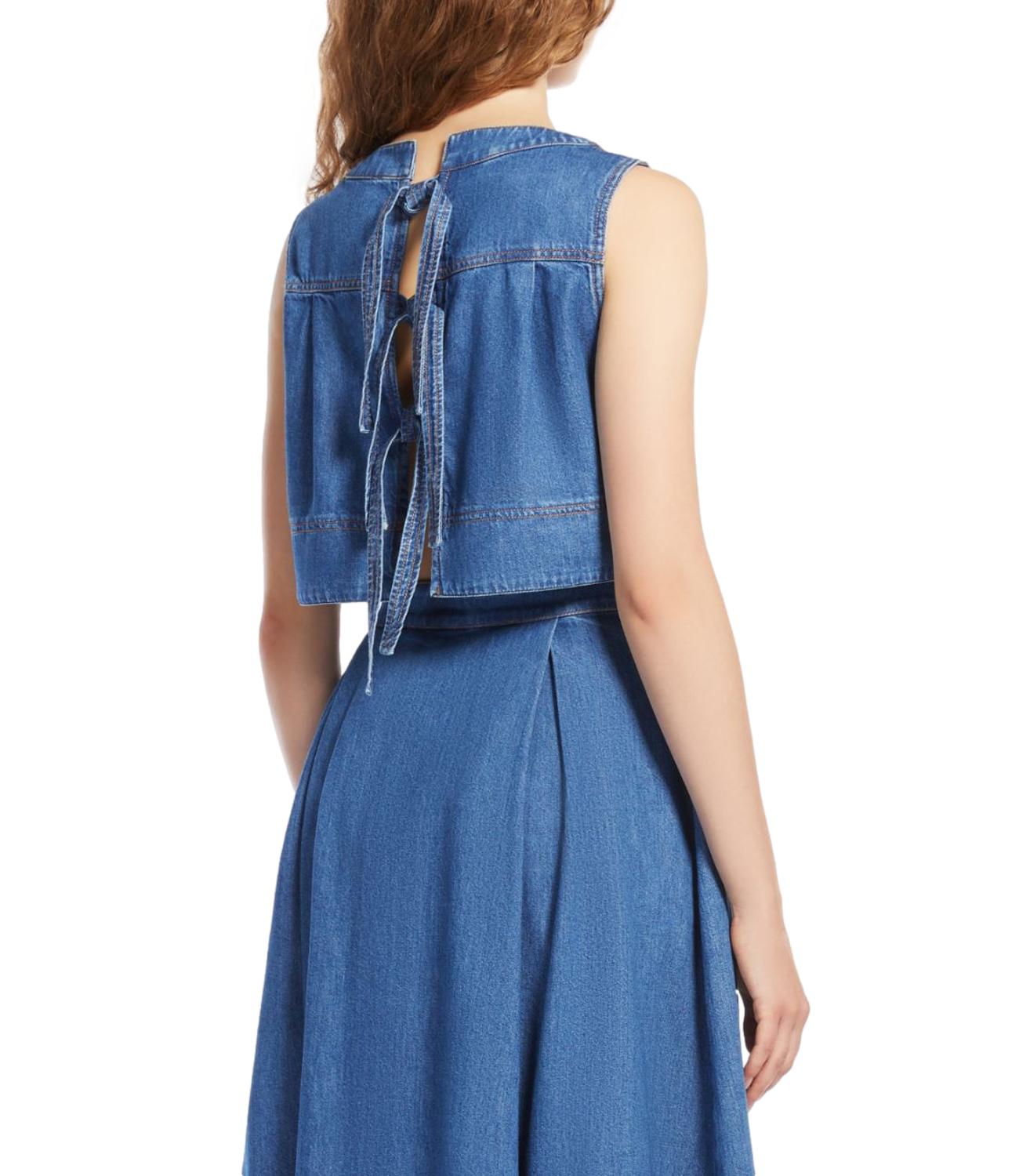 Max Mara Weekend top Magia blu denim donna