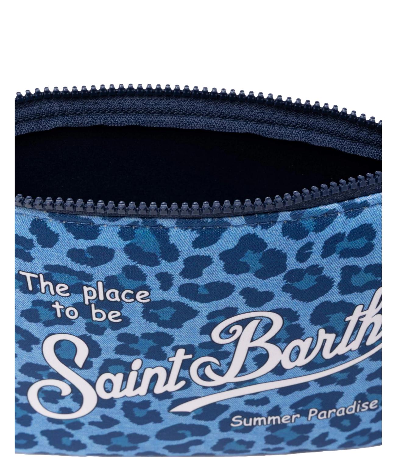 Pochette blu maculata Denim Leo