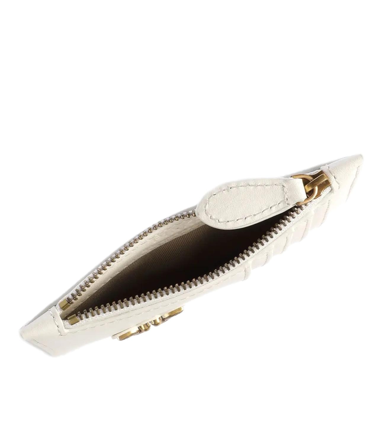 AIRONE CARDHOLDER VITELLO bianco seta