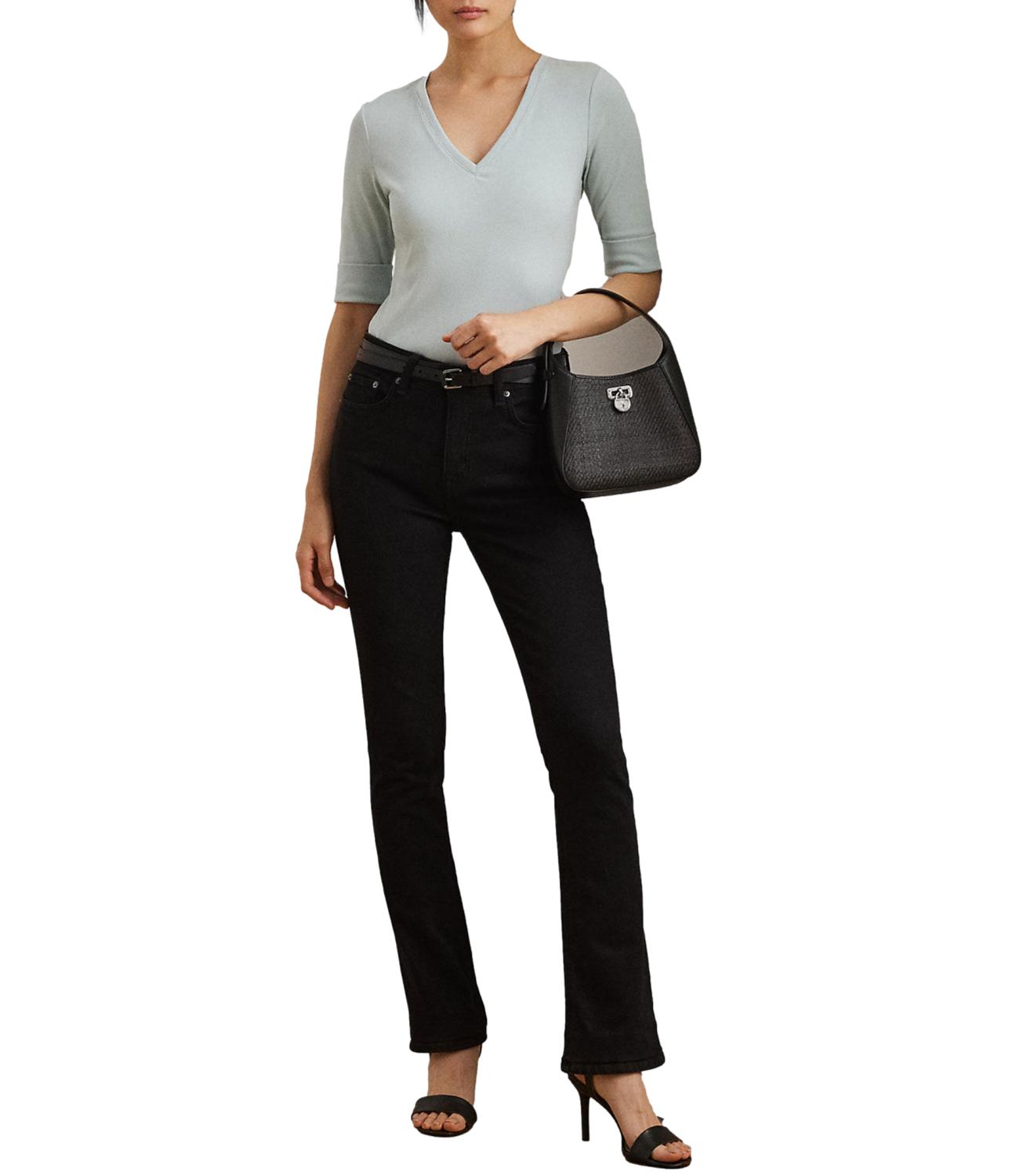 T-shirt a V Judy acqua perla