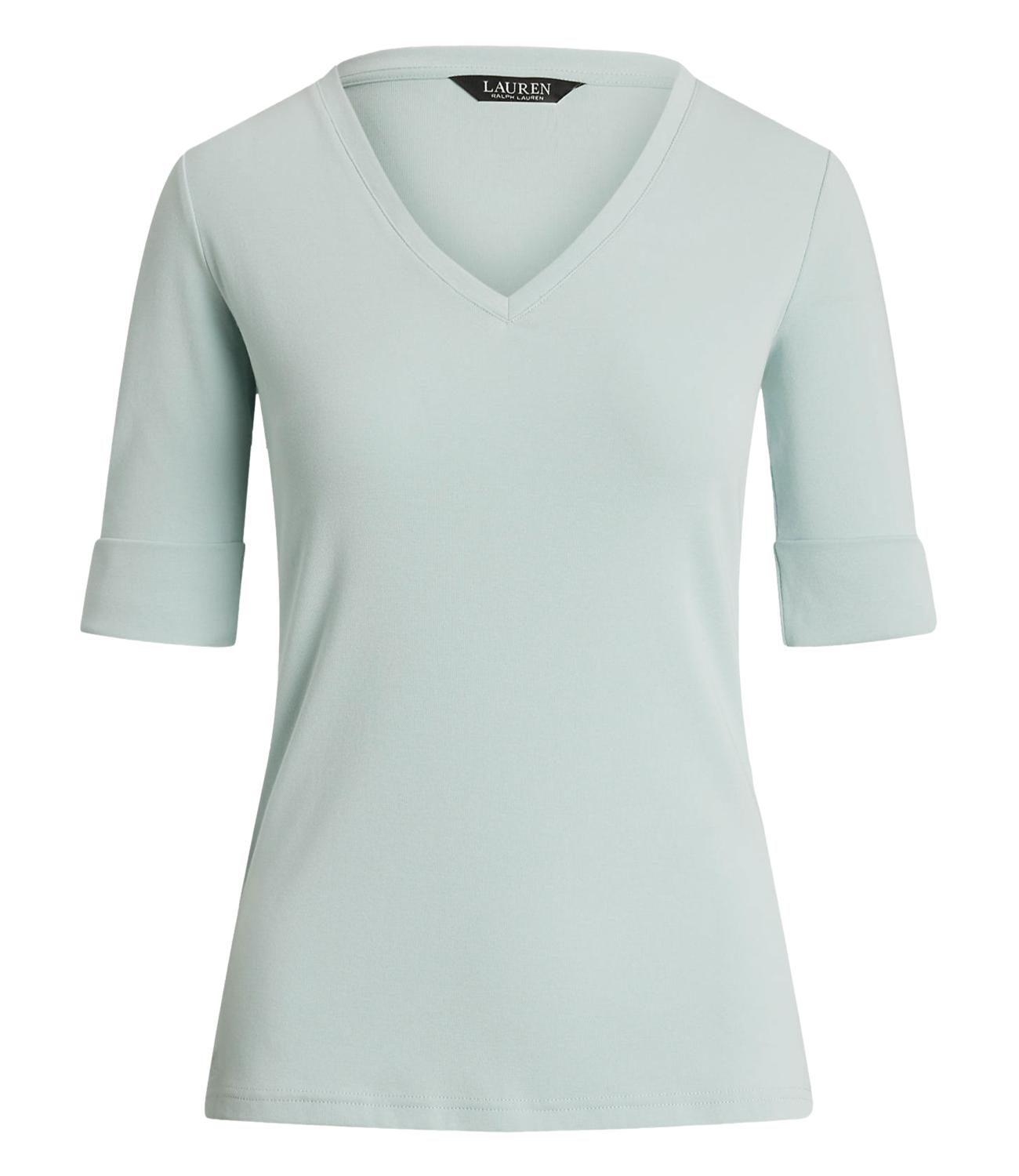 T-shirt a V Judy acqua perla