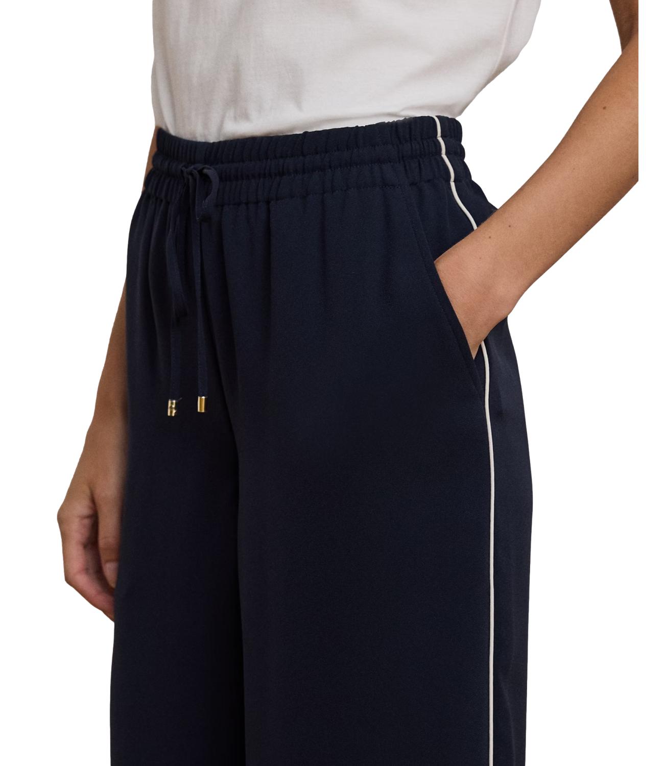 Ralph Lauren ZIAKASH-FULL LENGTH-FLAT FRONT Pantaloni Navy/Crema Donna