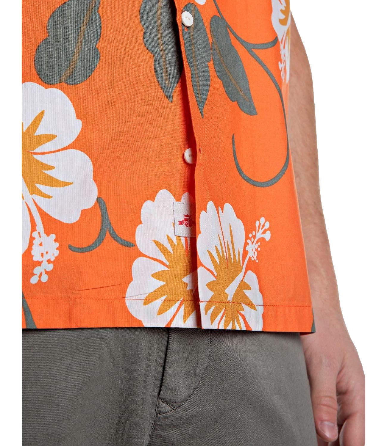 Camicia Replay fantasia arancione a fiori