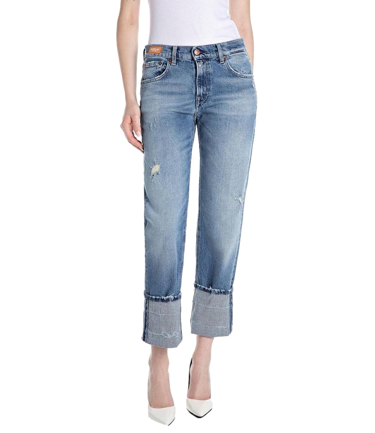 Jeans Replay donna fondo rigirato