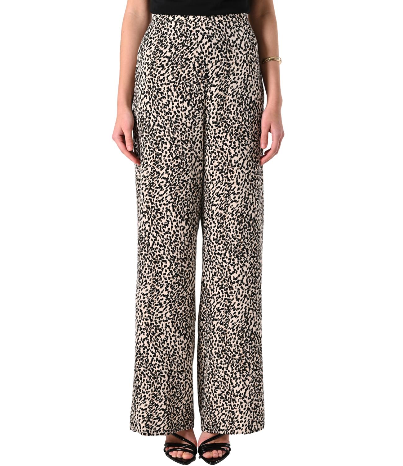 Rinascimento Pantalone Animalier Beige Donna