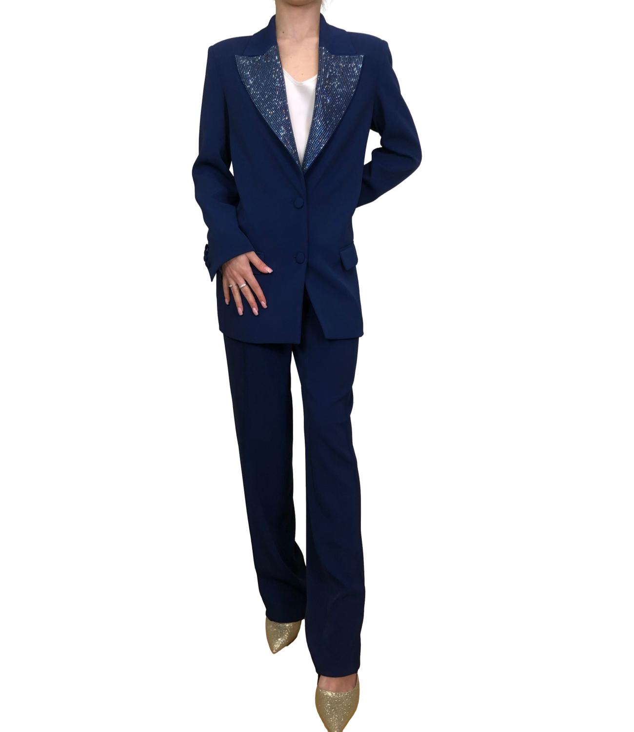 Silence Limited Pantaloni Blu Navy Donna