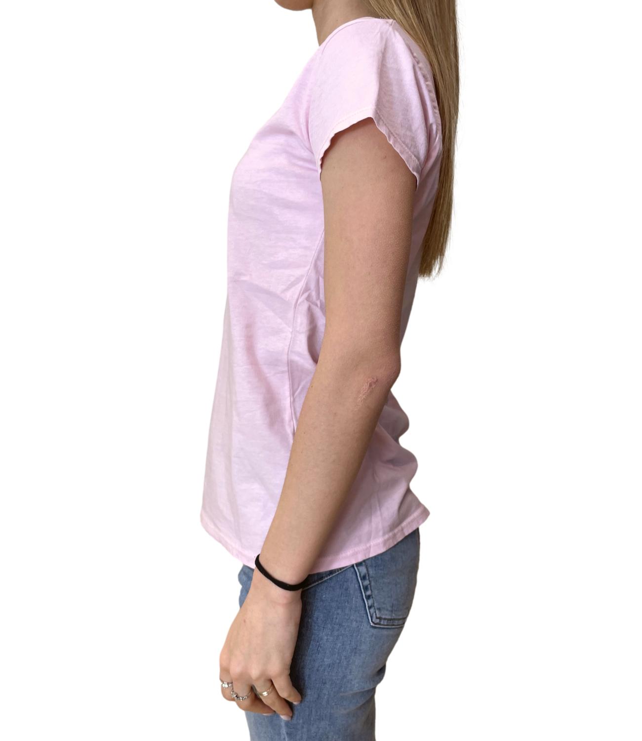 Susy Mix T-shirt Scollo V Rosa Donna