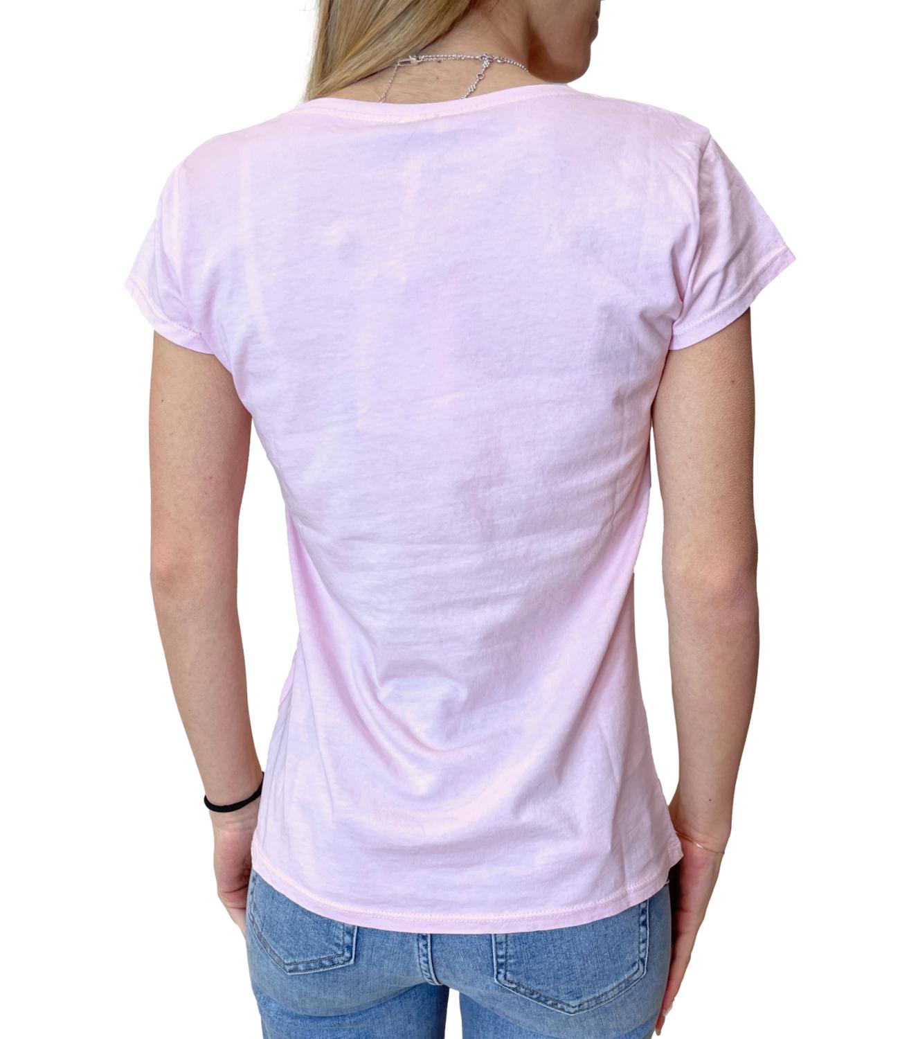 Susy Mix T-shirt Scollo V Rosa Donna