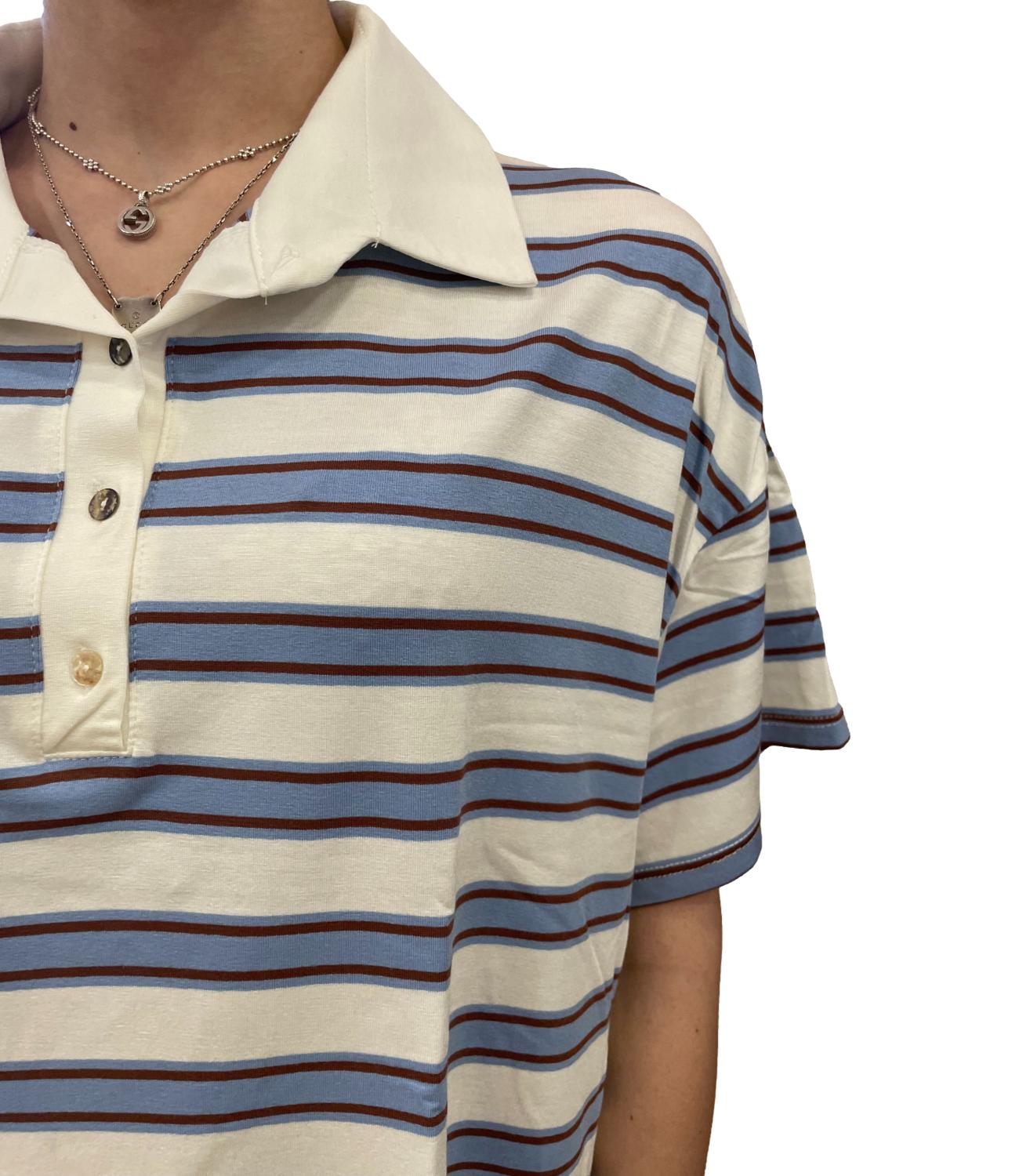Susy Mix polo a righe azzurra donna