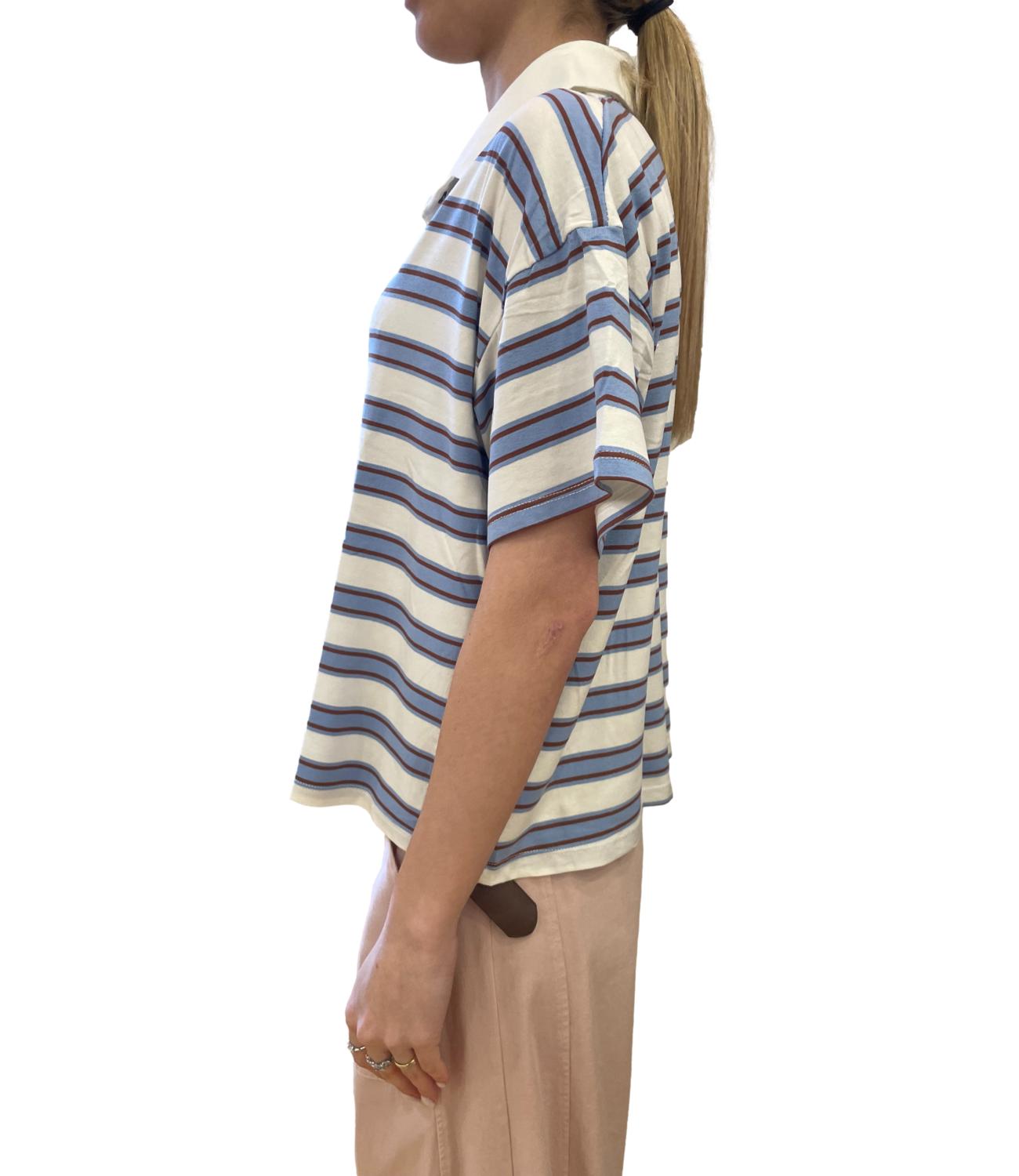 Susy Mix polo a righe azzurra donna