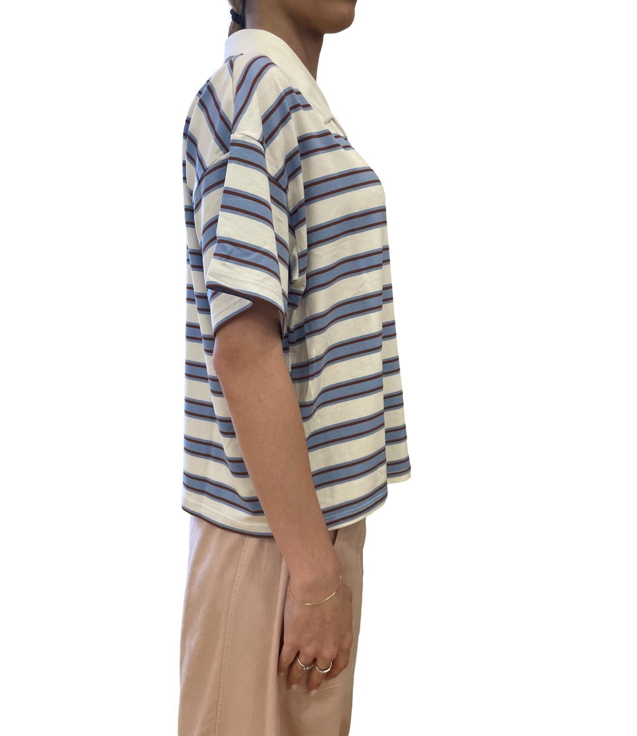 Susy Mix polo a righe azzurra donna