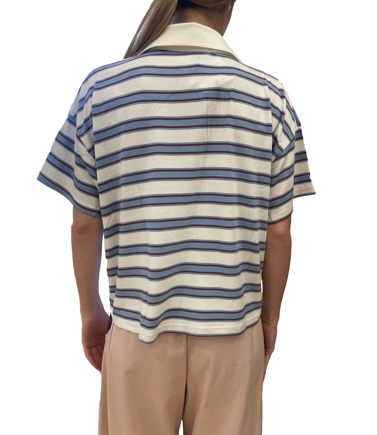Susy Mix polo a righe azzurra donna