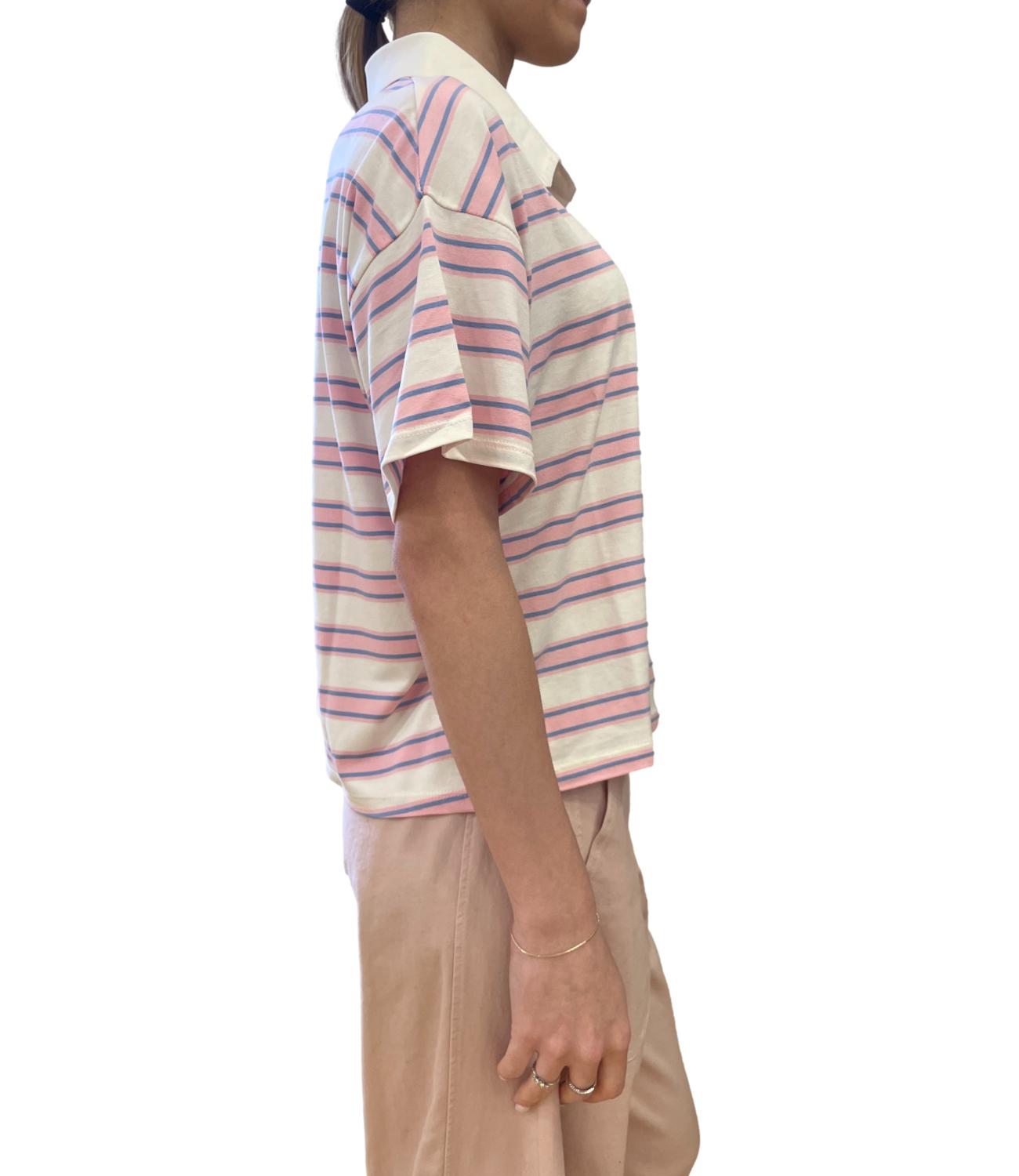 Susy Mix polo a righe rosa donna