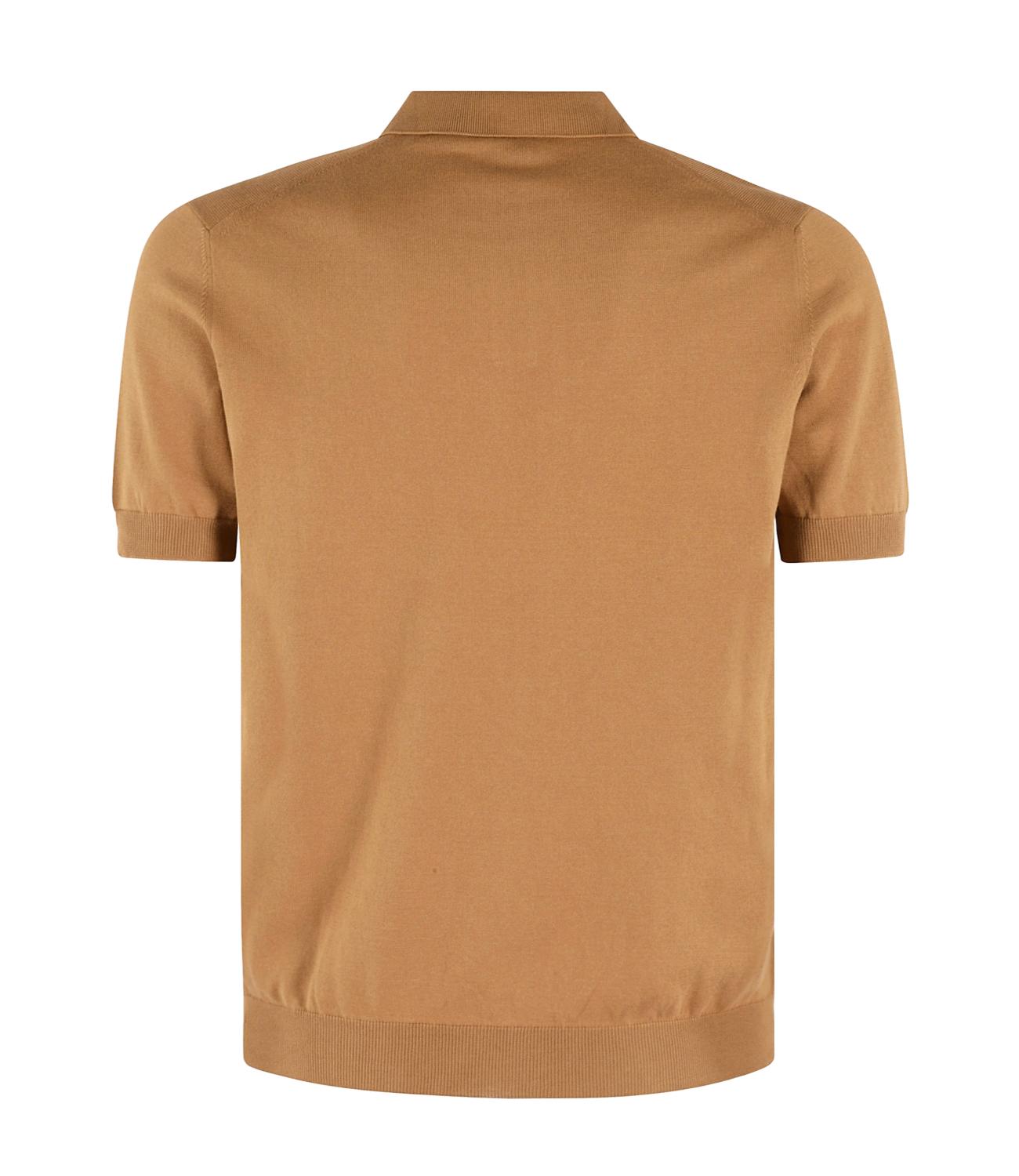 Polo knitted Keith Cognac