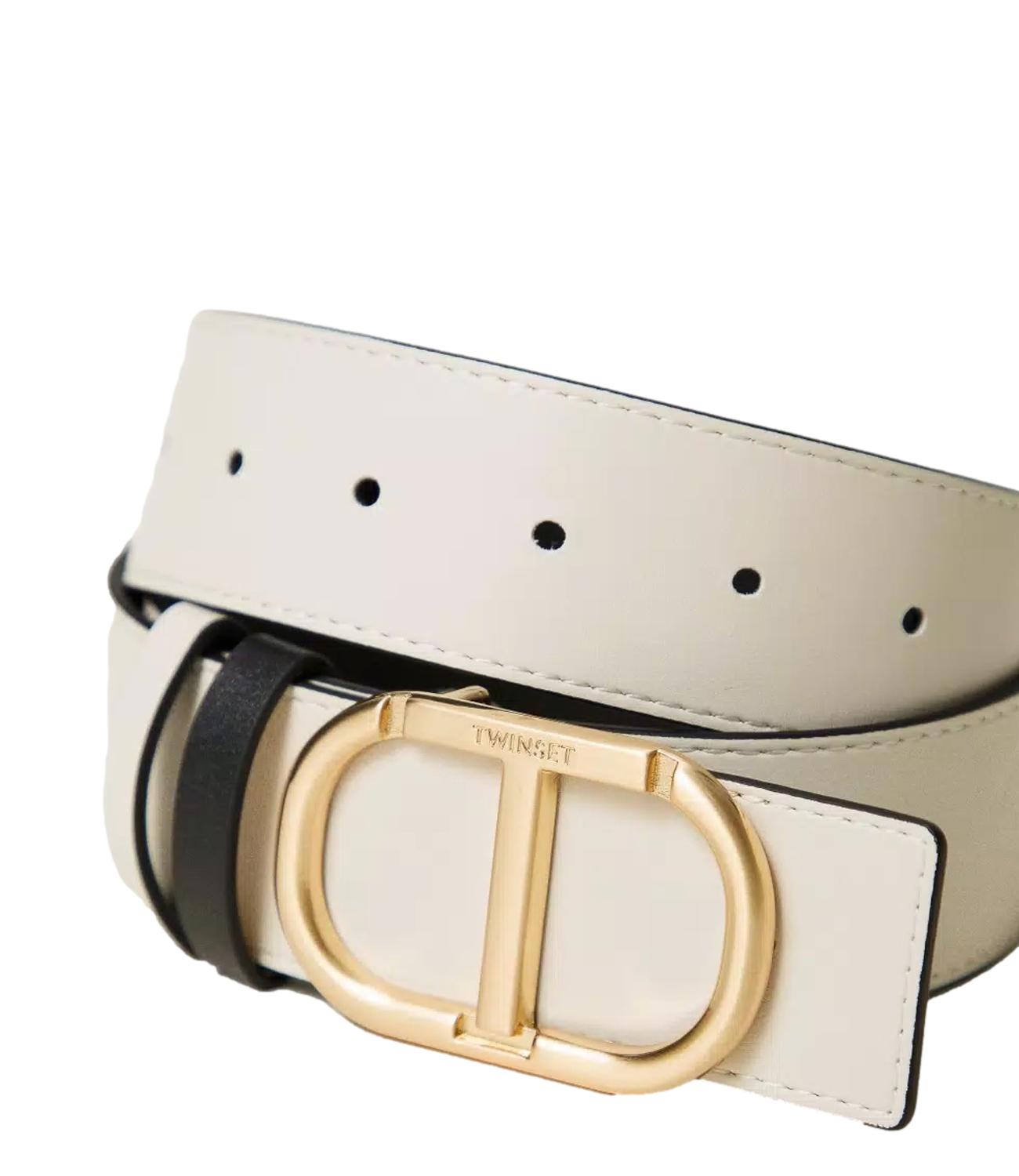 Twinset cintura bicolor nero/madreperla donna