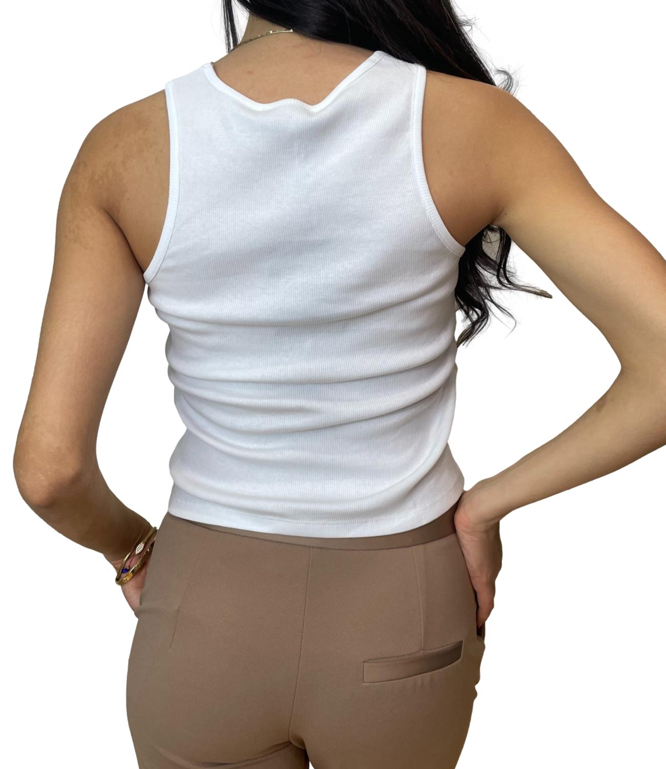 Twinset Canotta Bianco Ottico Donna