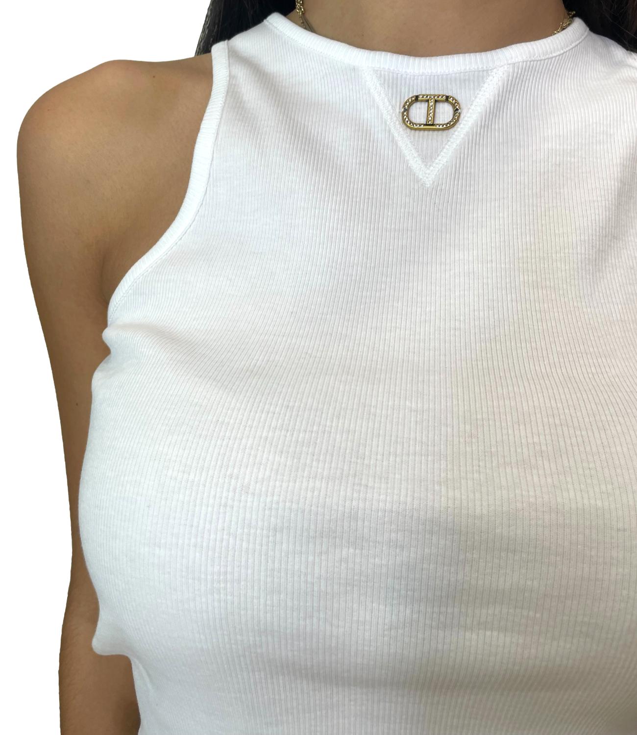 Twinset Canotta Bianco Ottico Donna