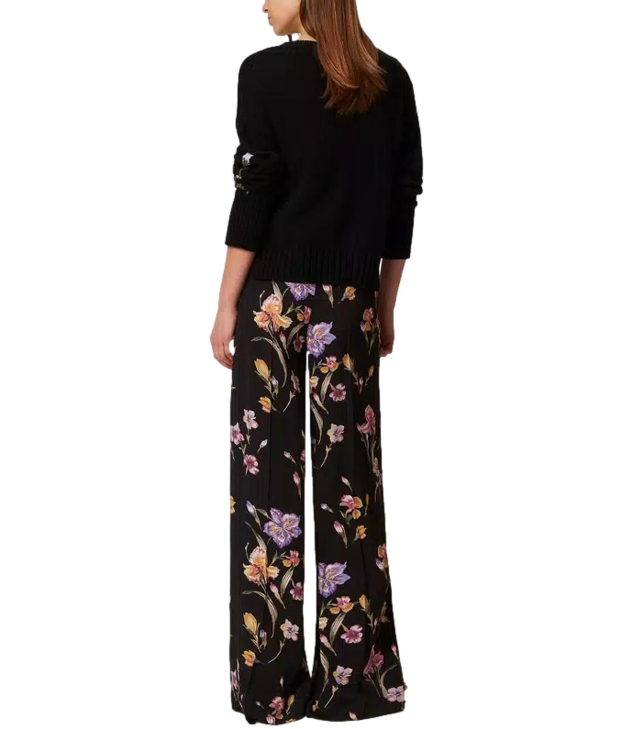 Twinset Pantaloni Multicolor Neri Donna